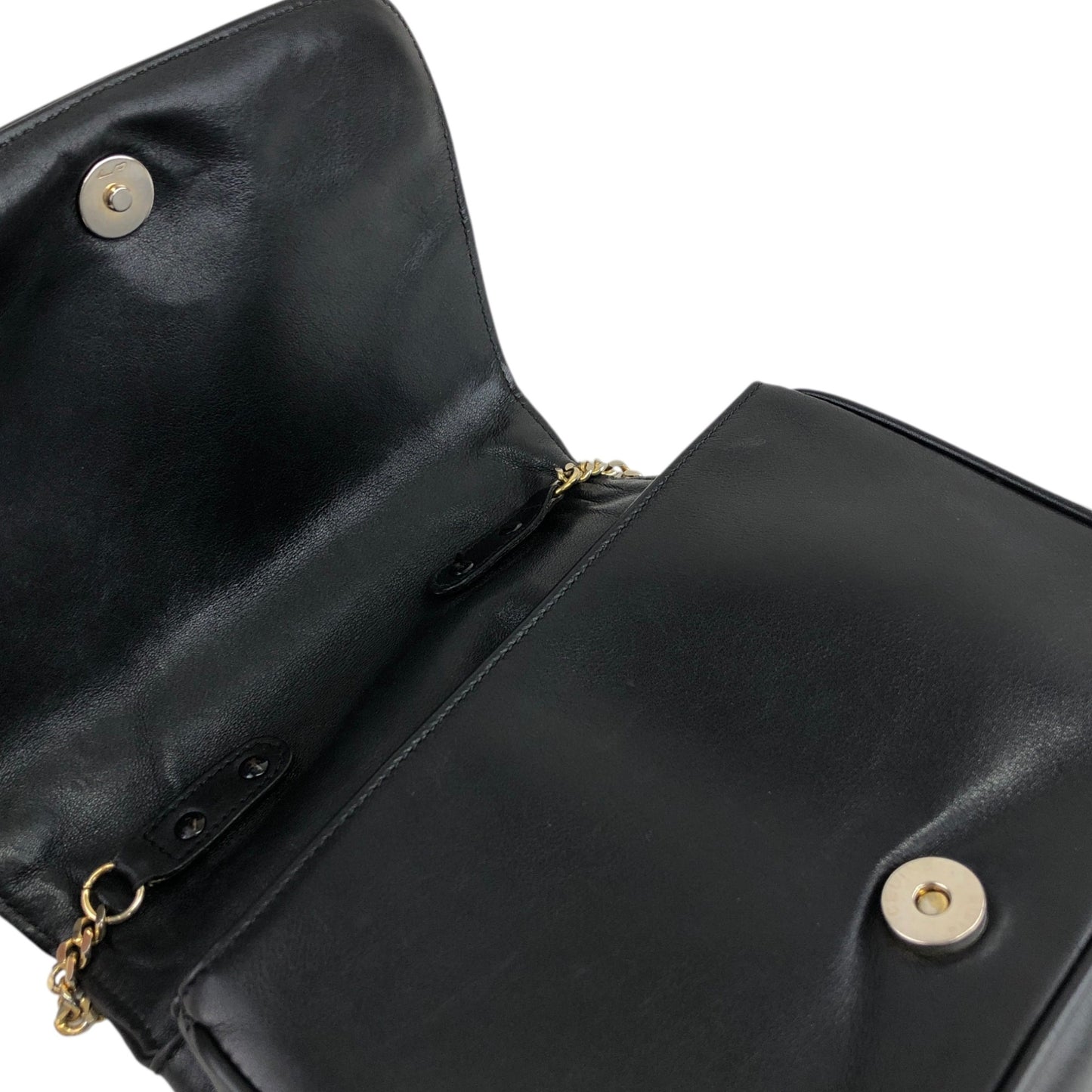 CELINE Blason Chain Shoulder bag Black Vintage jxnmfi
