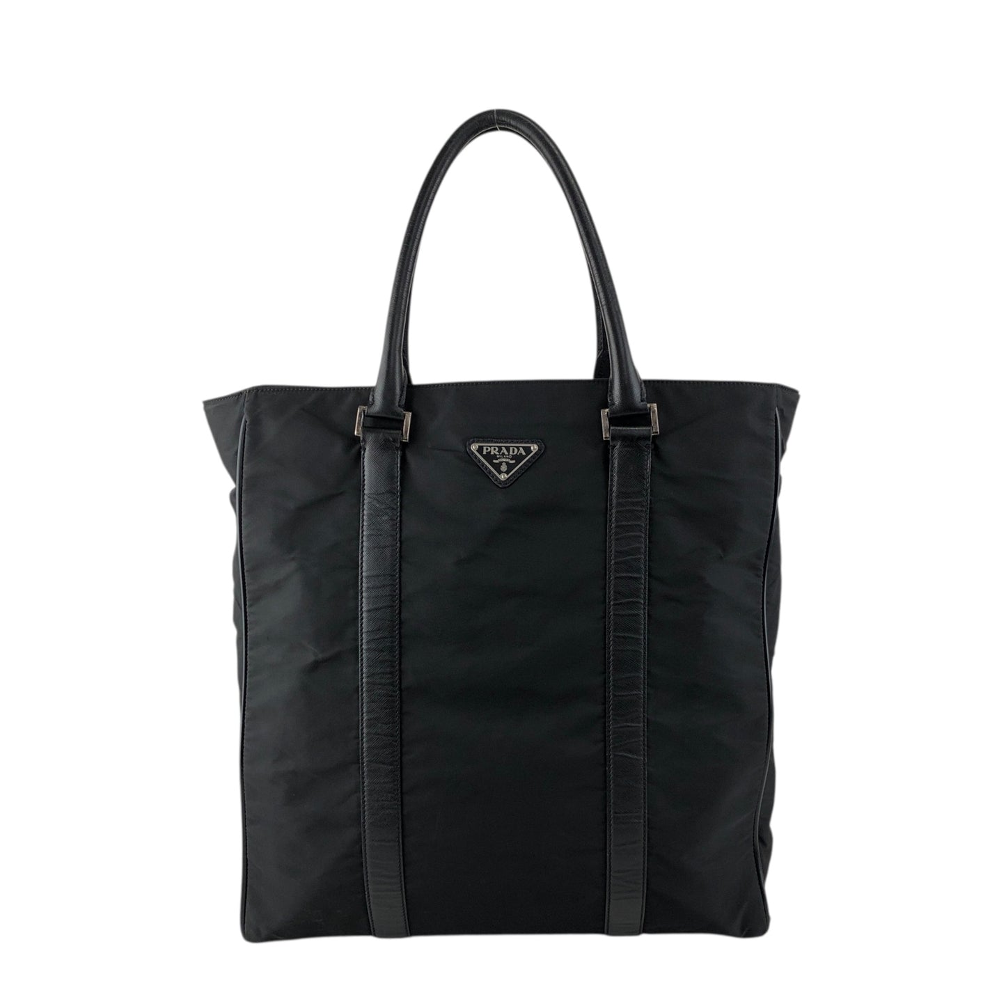 PRADA Triangle Logo Totebag Black Vintage syxbuh
