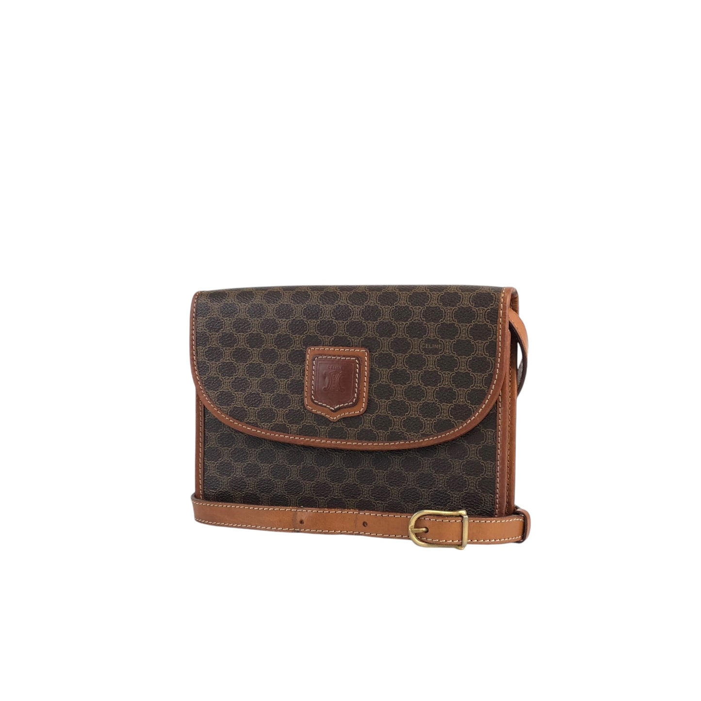 CELINE Macadam Blason Shoulder bag Brown Vintage ix2eki