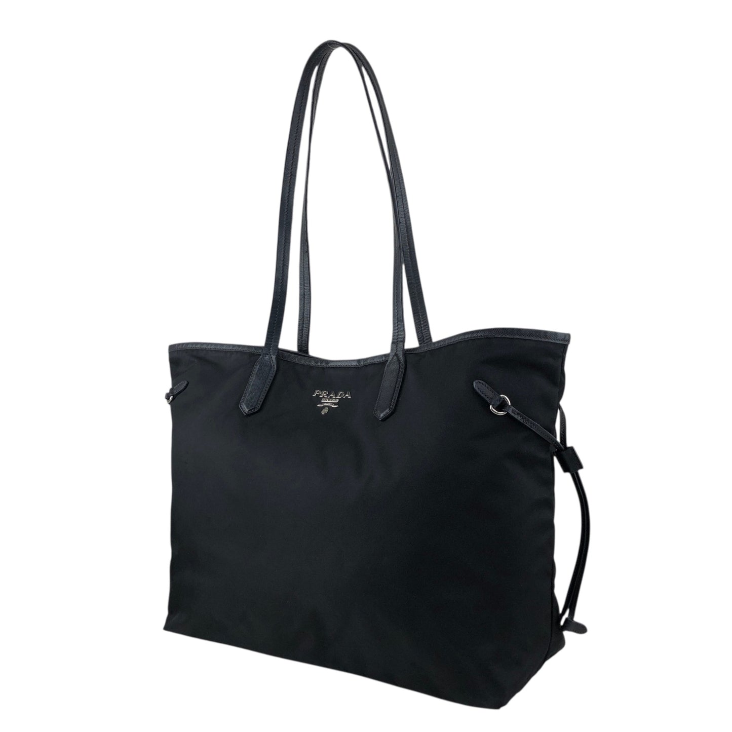 PRADA Logo Totebag Black Vintage tv4u47