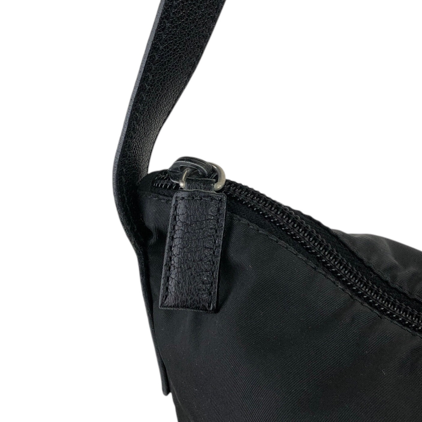 PRADA Triangle Logo Shoulder bag Black Vintage s733w2