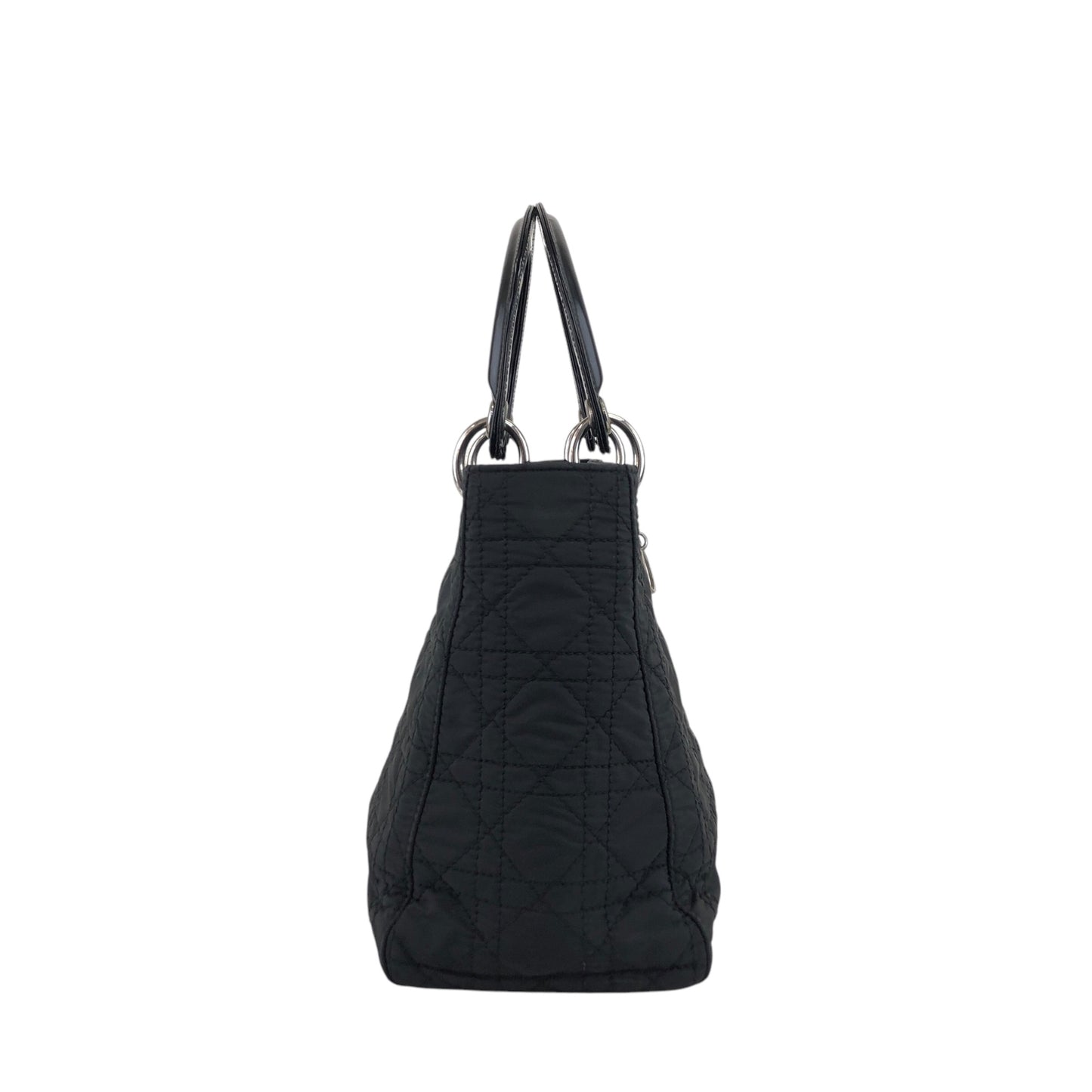 Christian Dior Lady Dior Cannage Logo Charm Two-way Handbag Shoulder bag Black Vintage kty22j