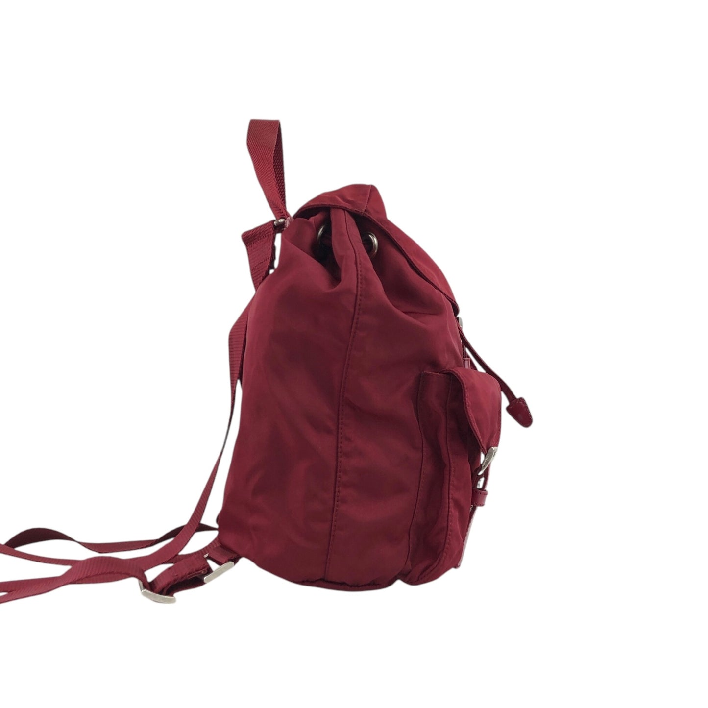 PRADA Triangle Logo Double Pocket Backpack Red Vintage 8jxw7p