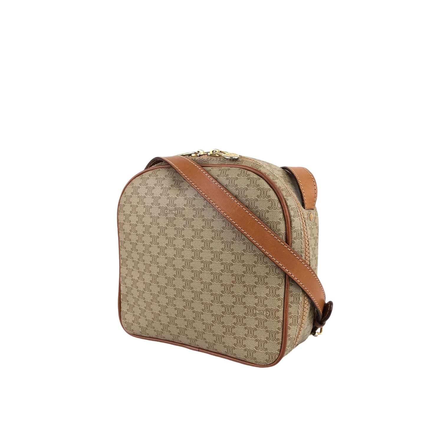 CELINE Macadam Shoulder bag Beige Vintage w86afa