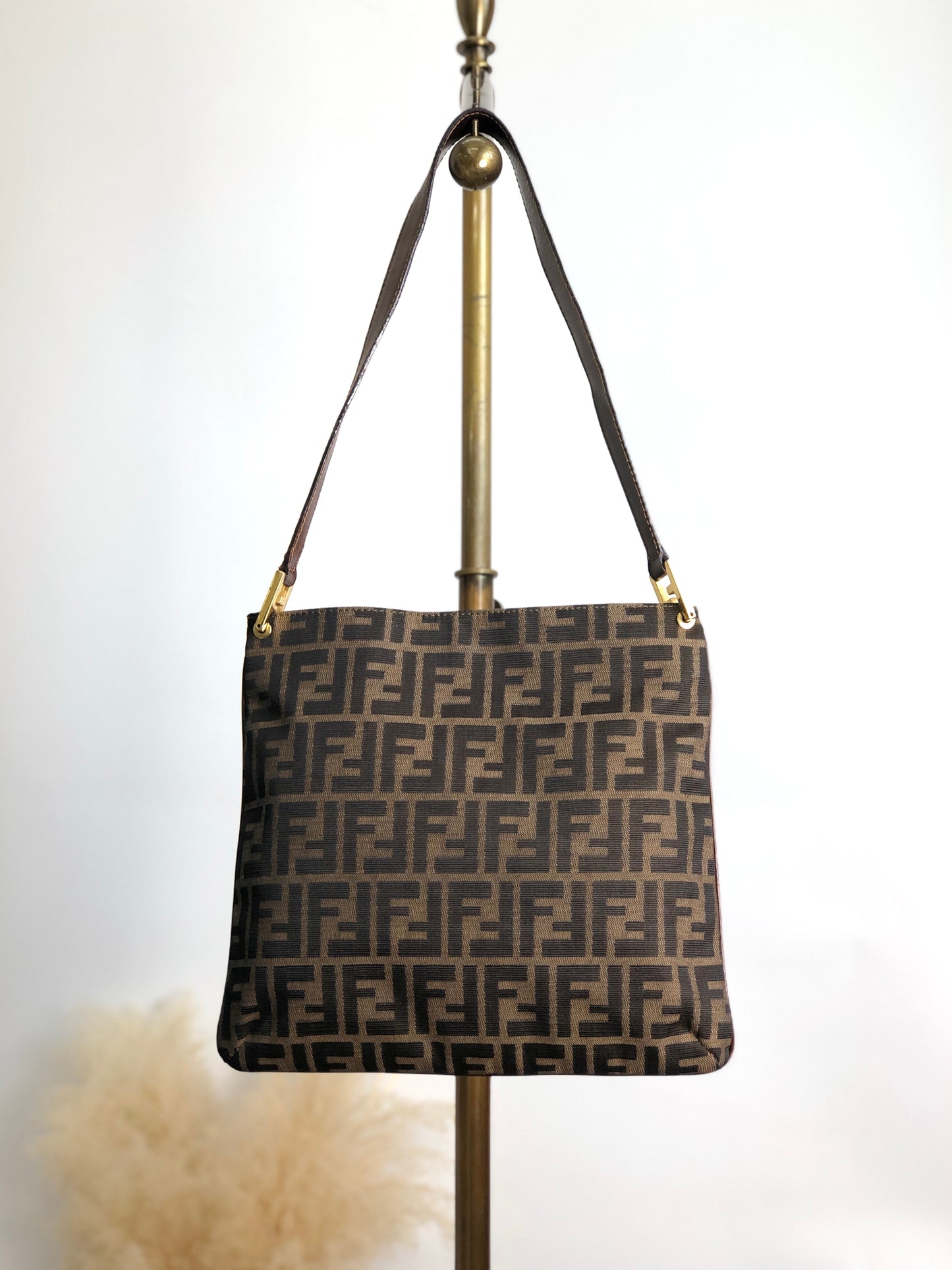 FENDI Zucca Shoulder bag Brown Vintage si43ga