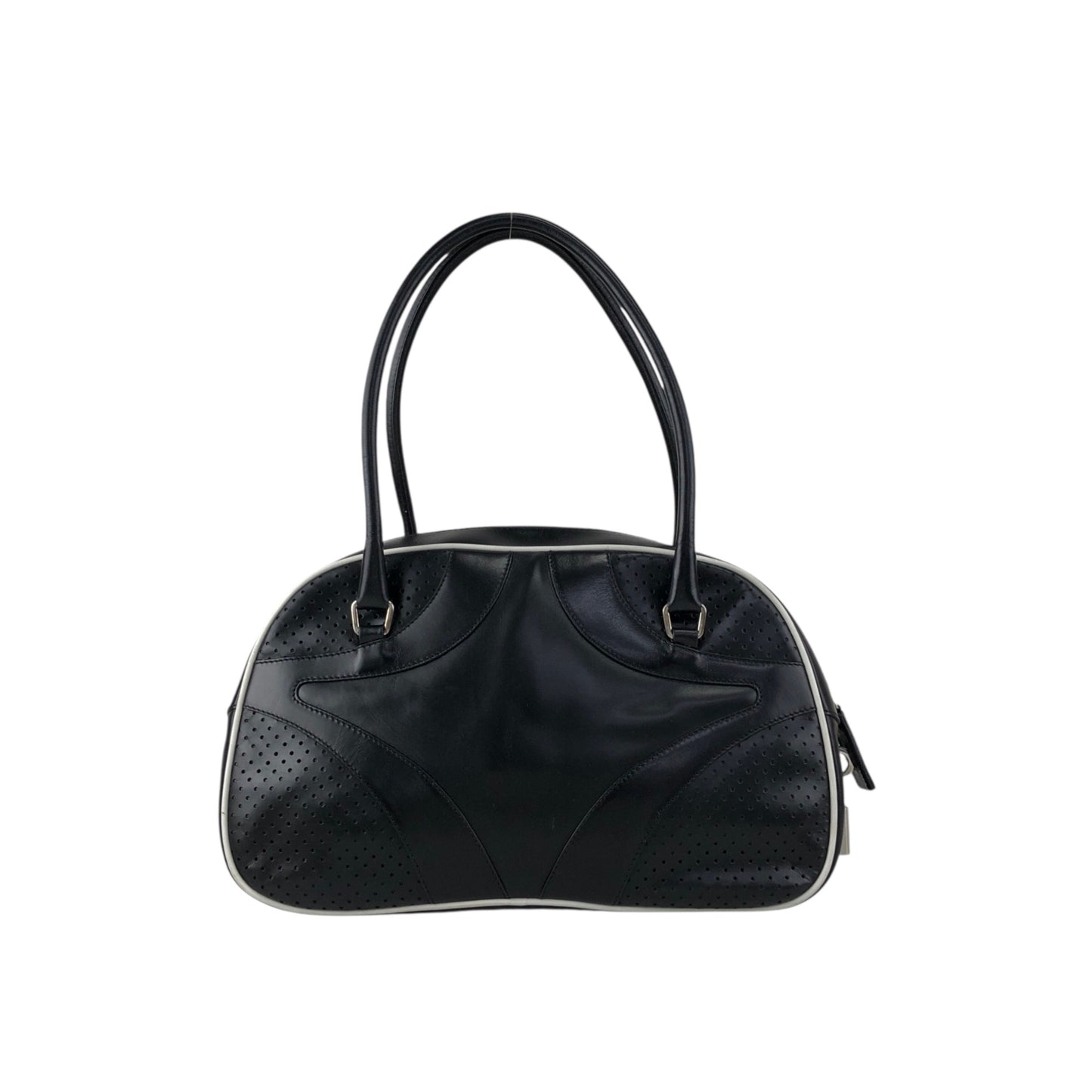 PRADA Padlock Small Boston bag Handbag Black Vintage vcg8wk