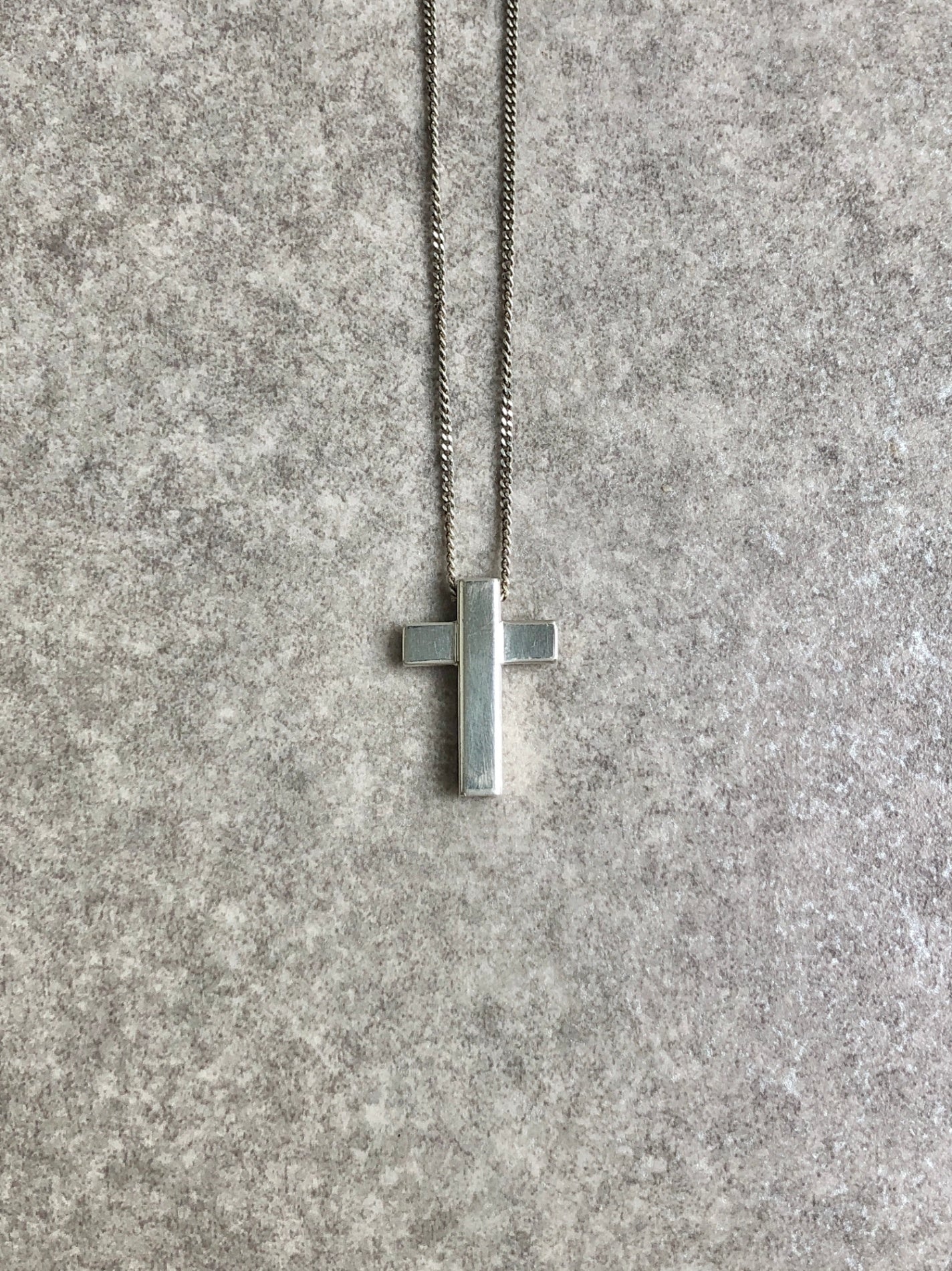 GUCCI Cross Motif Necklace Silver SILVER925 Vintage gyw4vz