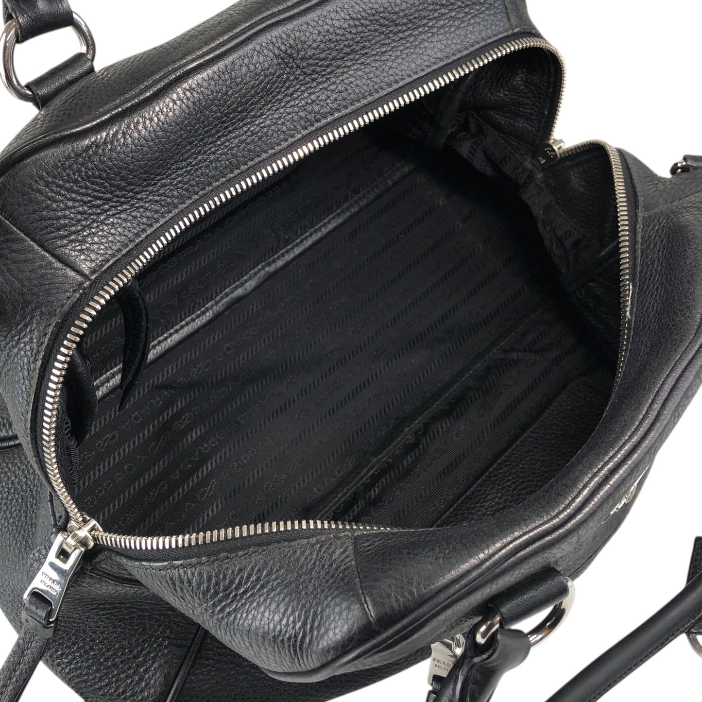 PRADA Logo Two-way Boston bag Shoulder bag Black Vintage sgghkm