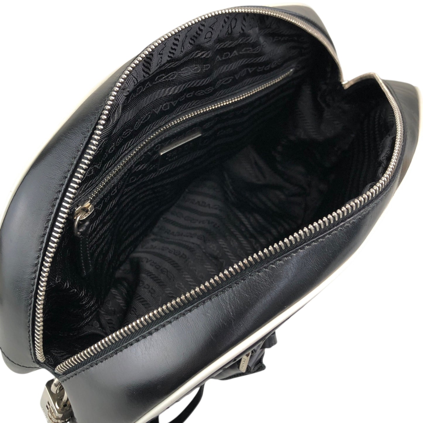 PRADA Padlock Small Boston bag Handbag Black Vintage vcg8wk