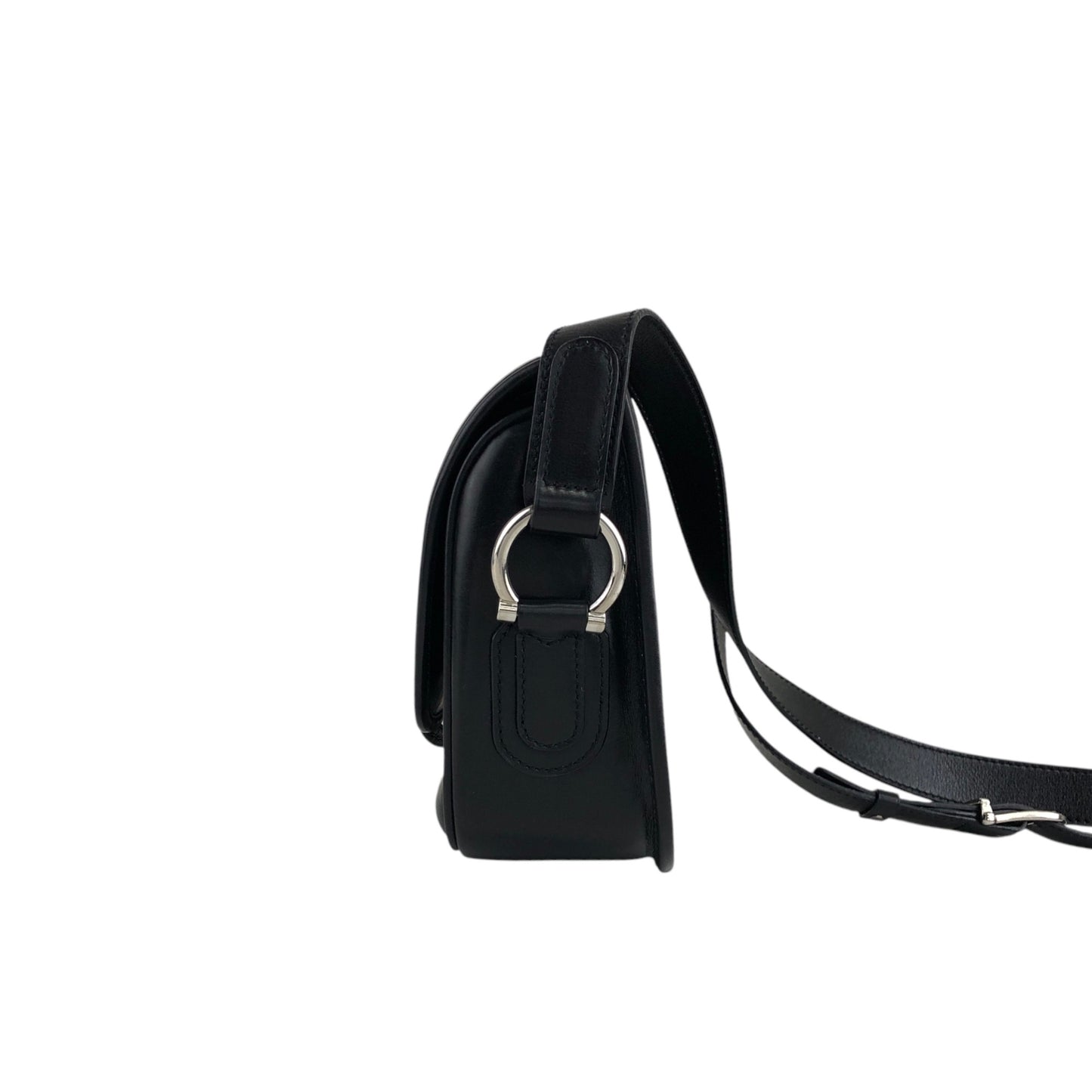 CELINE Front Buckle Shoulder bag Black Vintage 3nhdaw