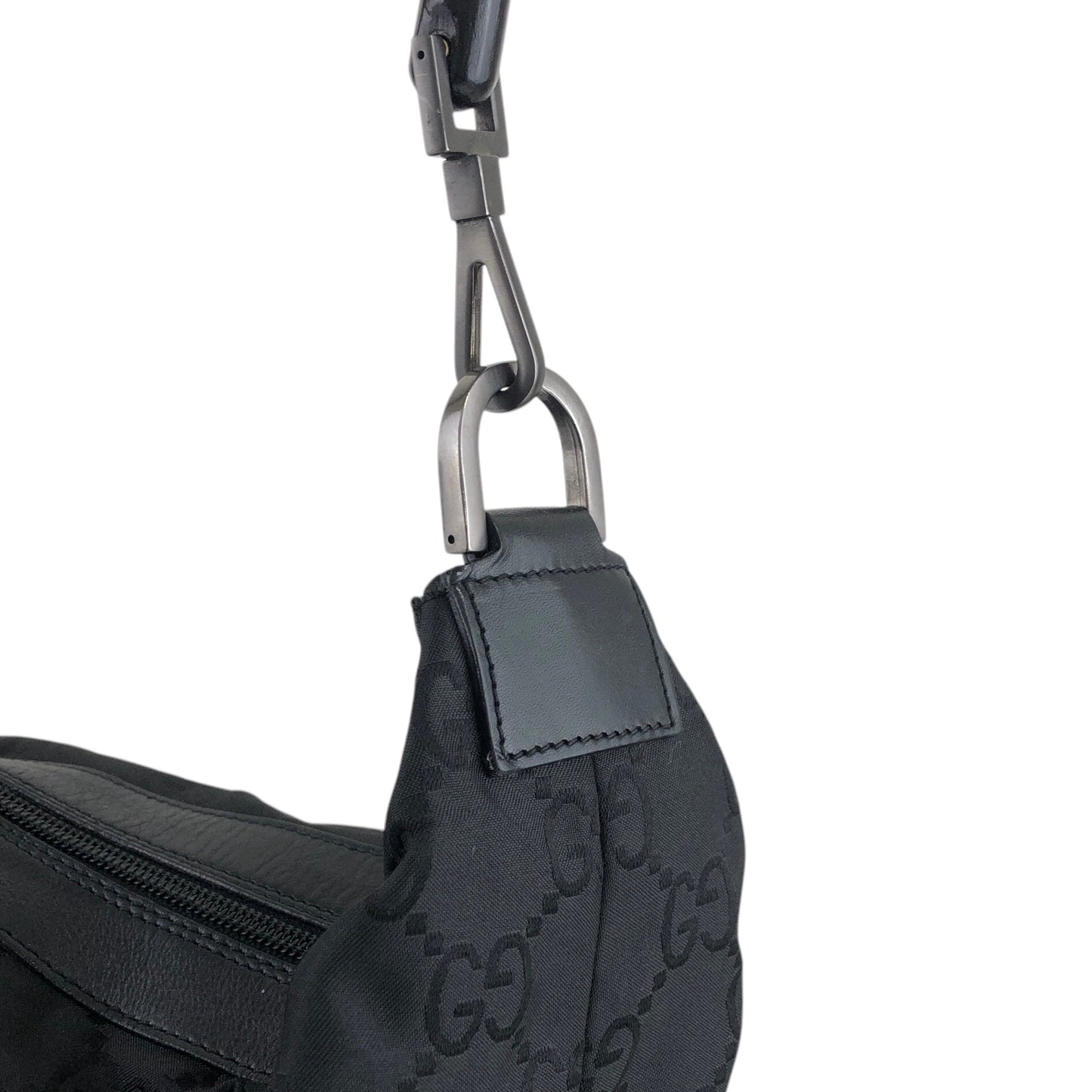 GUCCI GG Pattern Bamboo Shoulder bag Black Vintage ifi8dz