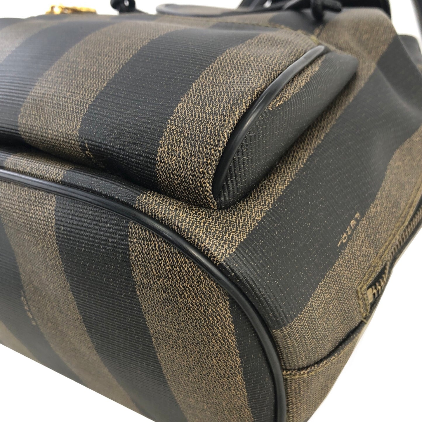 FENDI Pecan Logo Motif Leather Backpack Brown Vintage uykjuz