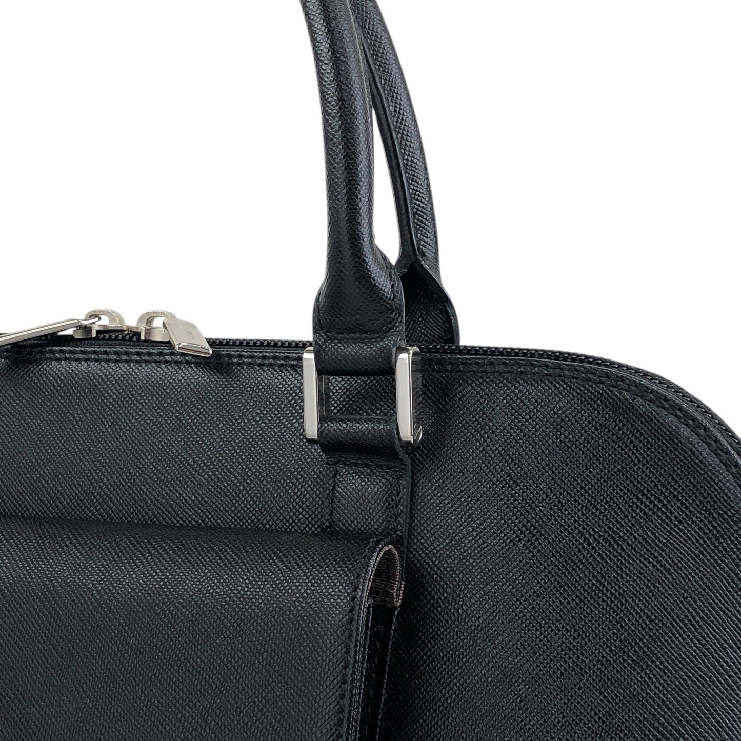 BURBERRY Front Pocket Handbag Black Vintage h2h7ny