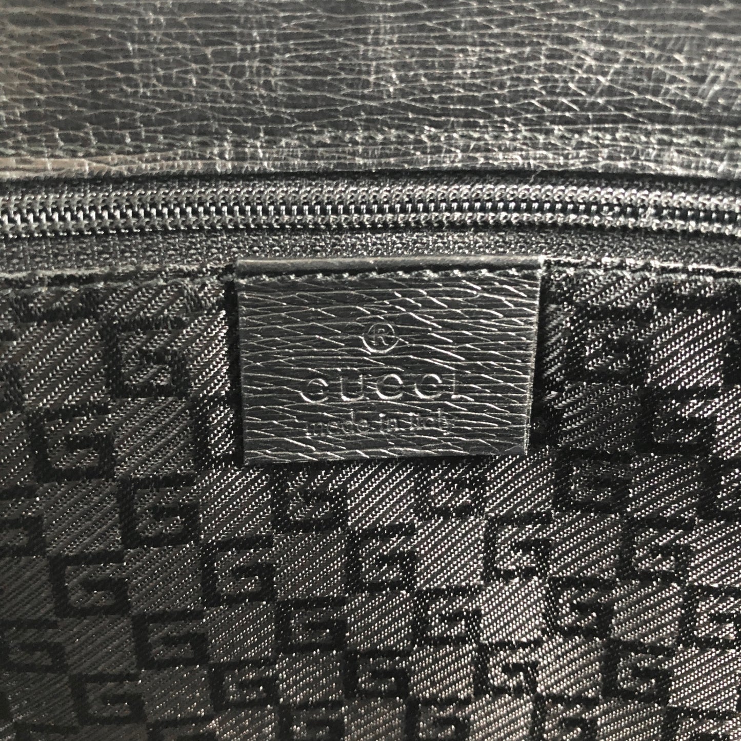 GUCCI Logo Handbag Black Vintage wmdsba