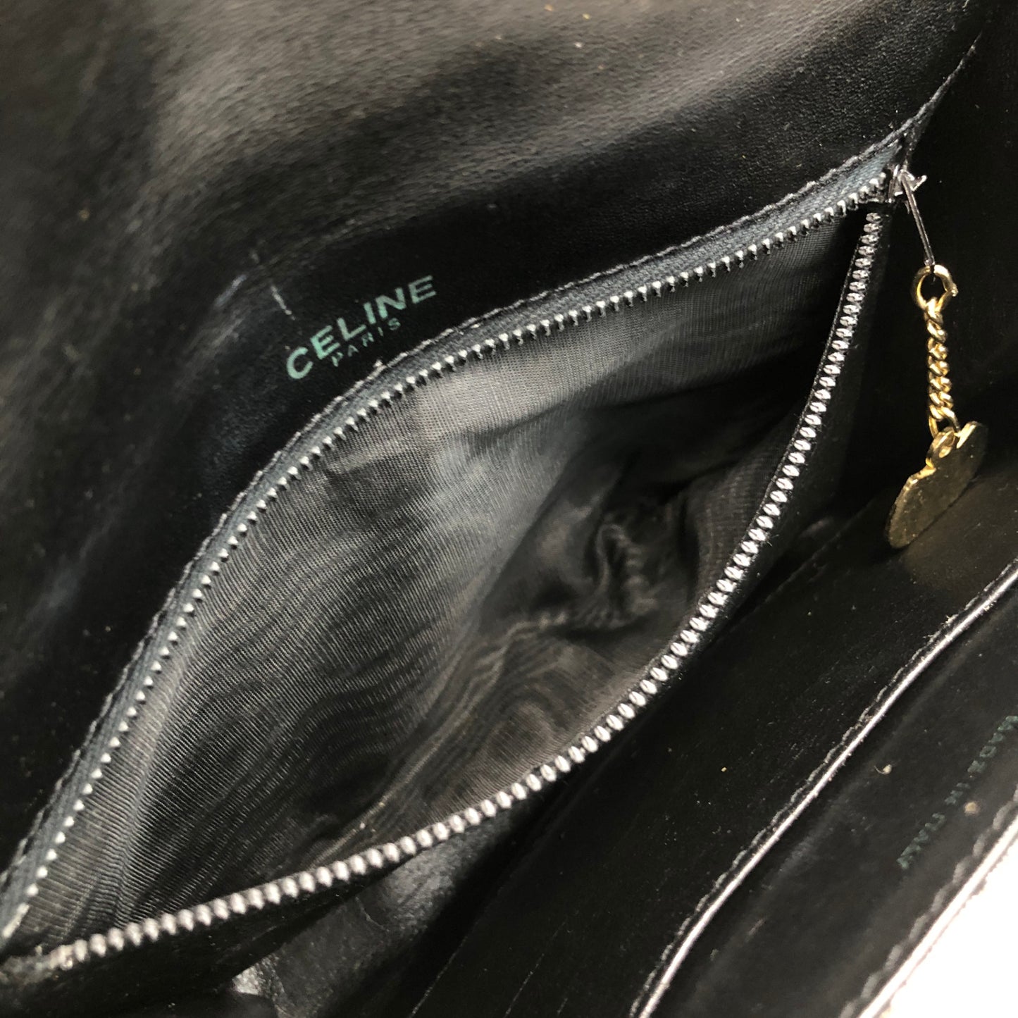 CELINE Triomphe Shoulder bag Black Vintage pedgvn