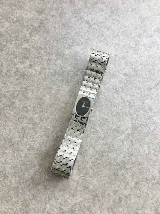 Christian Dior Logo Bangle Quartz Watch Silver D70-100 Vintage jymbmu