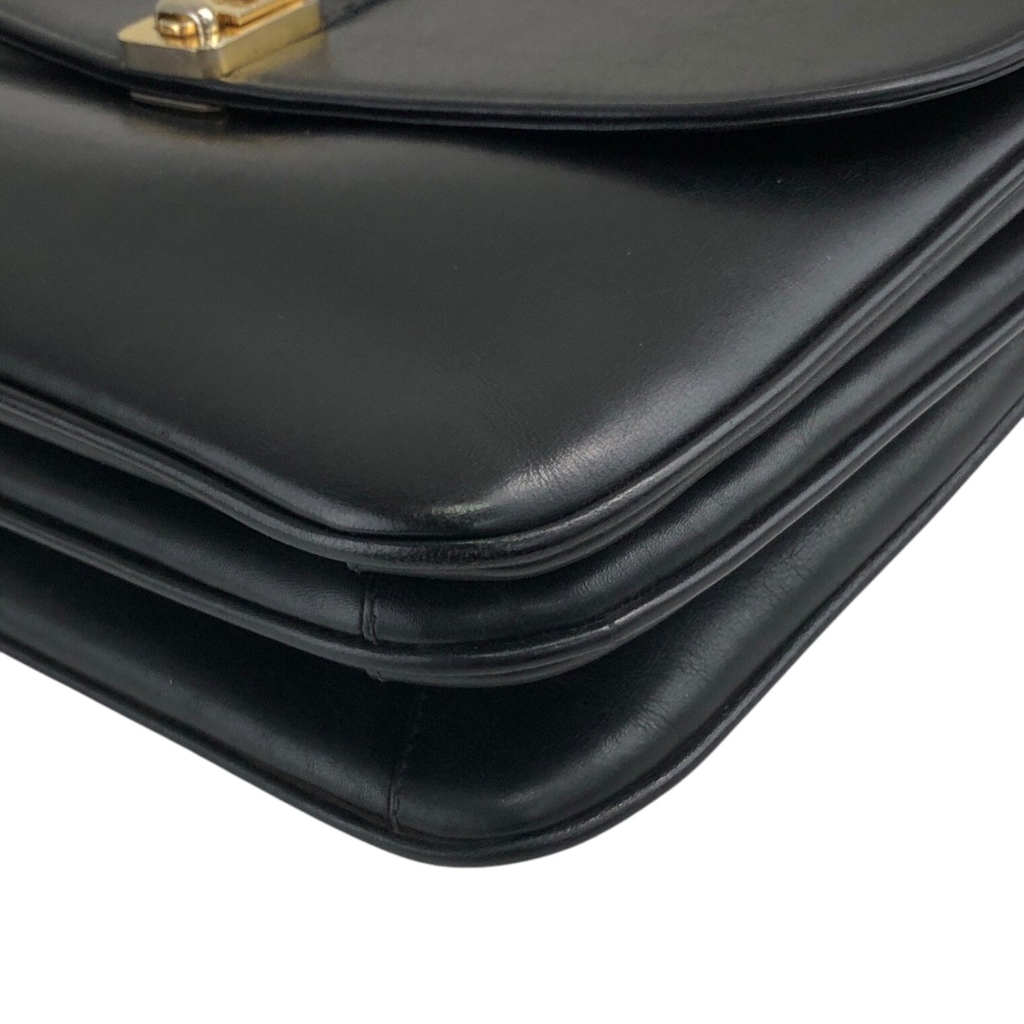 CELINE Blason Flap Shoulder bag Black Vintage txzb37