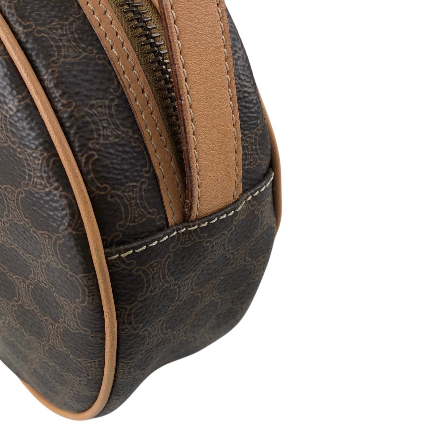 CELINE Macadam Blason Round Shoulder bag Brown Vintage teecbu