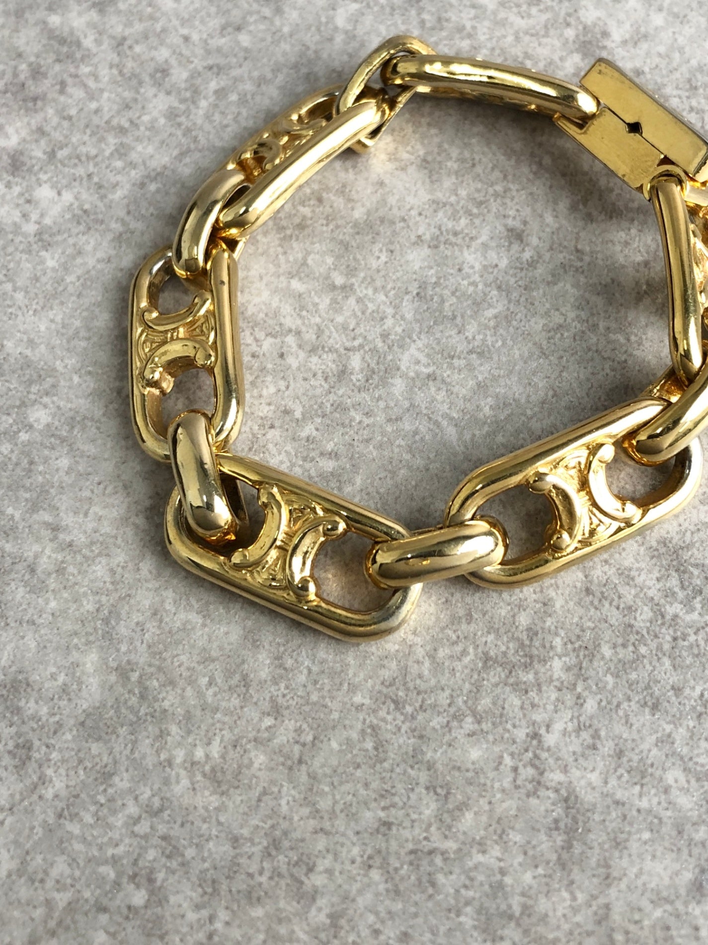 CELINE Blason Bracelet Gold Vintage ukpt55