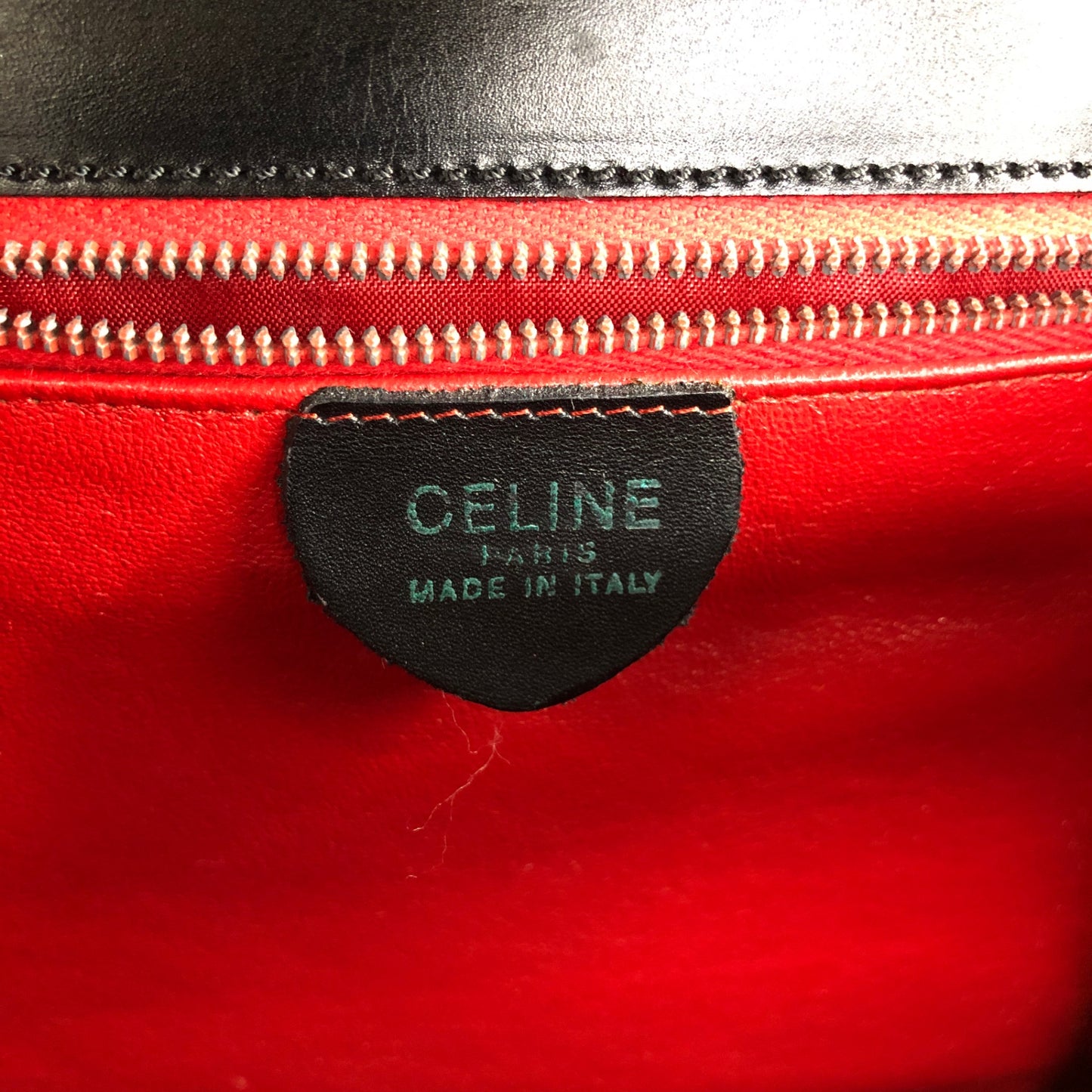 CELINE Horse Bit Top Handle Handbag Black Vintage b2e5yr