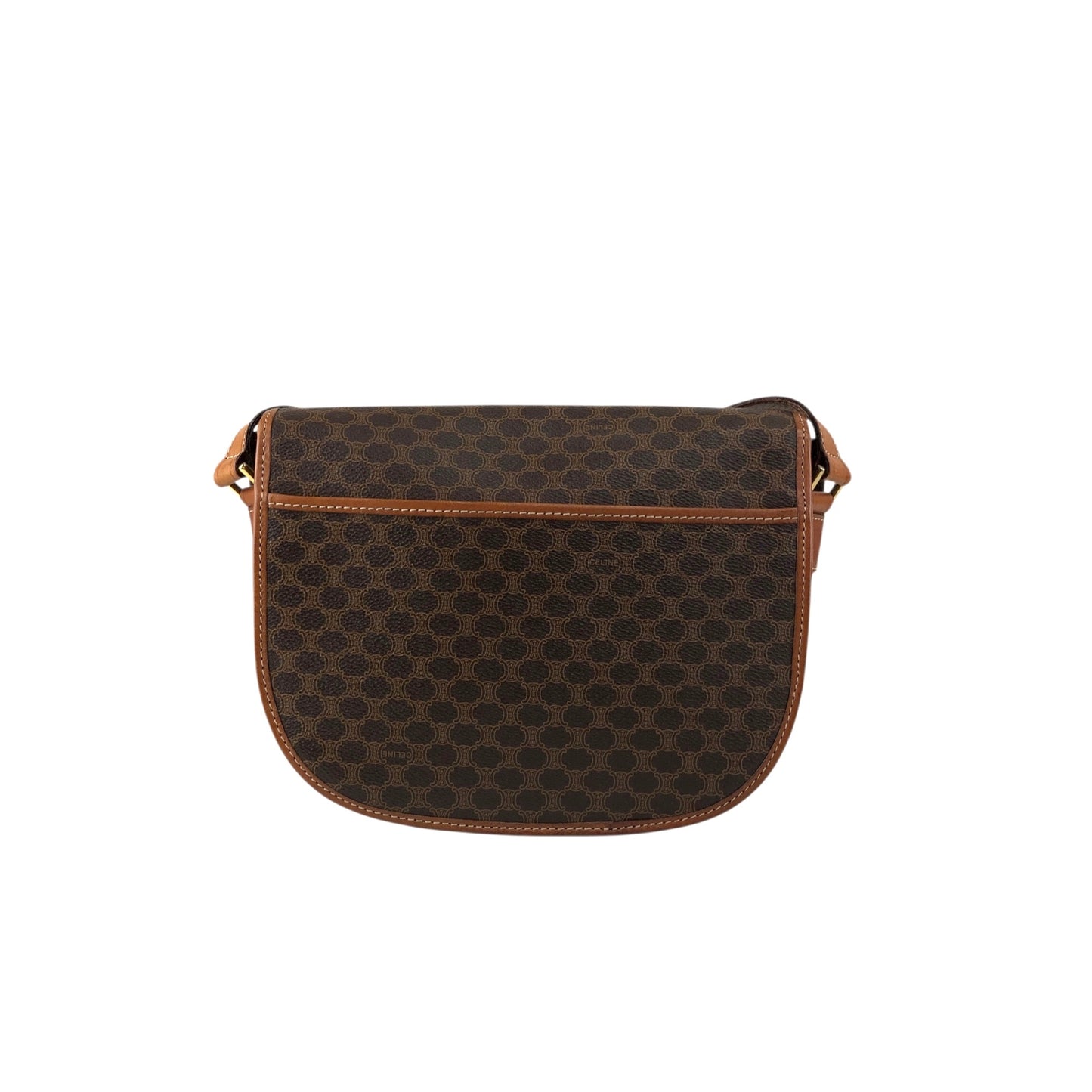 CELINE Macadam Blason Flap Shoulder bag Brown Vintage 2gysan