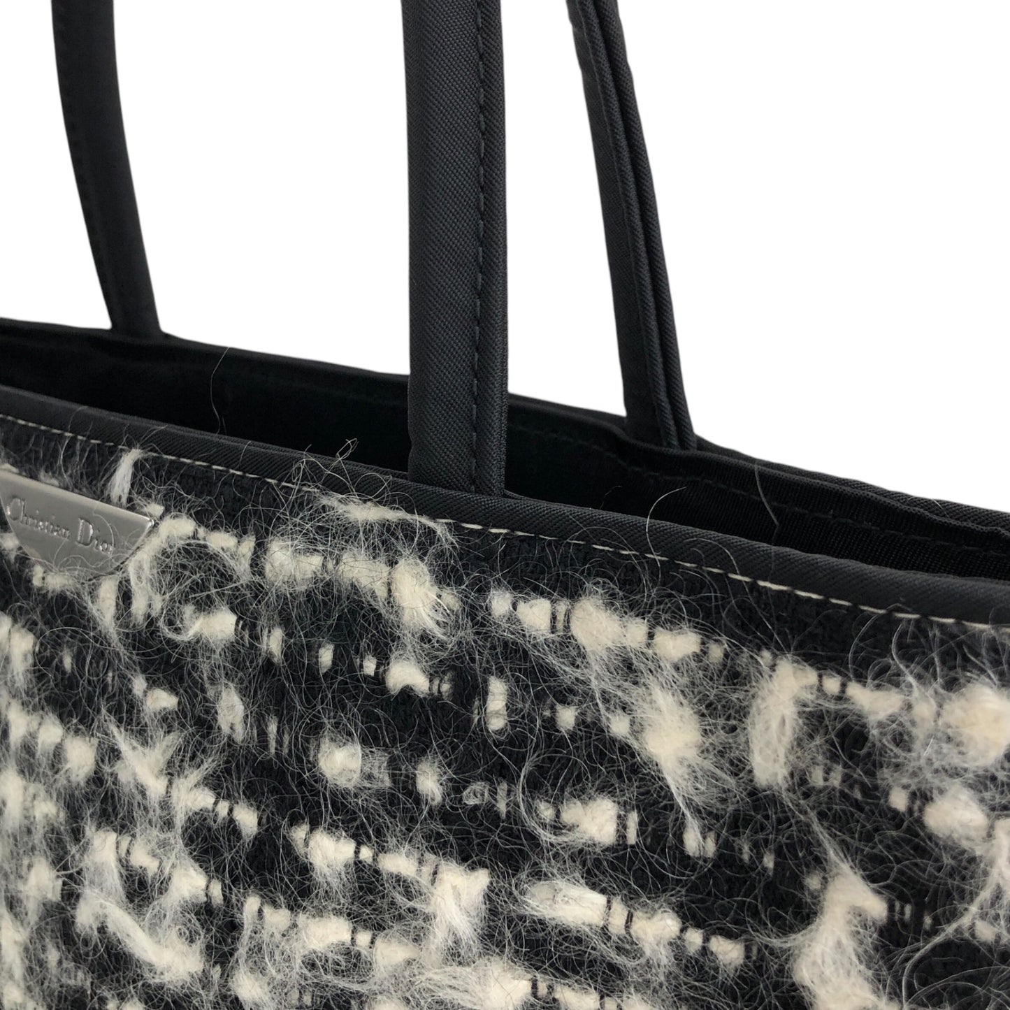 Christian Dior Logo Handbag Black White Vintage ny7jtf