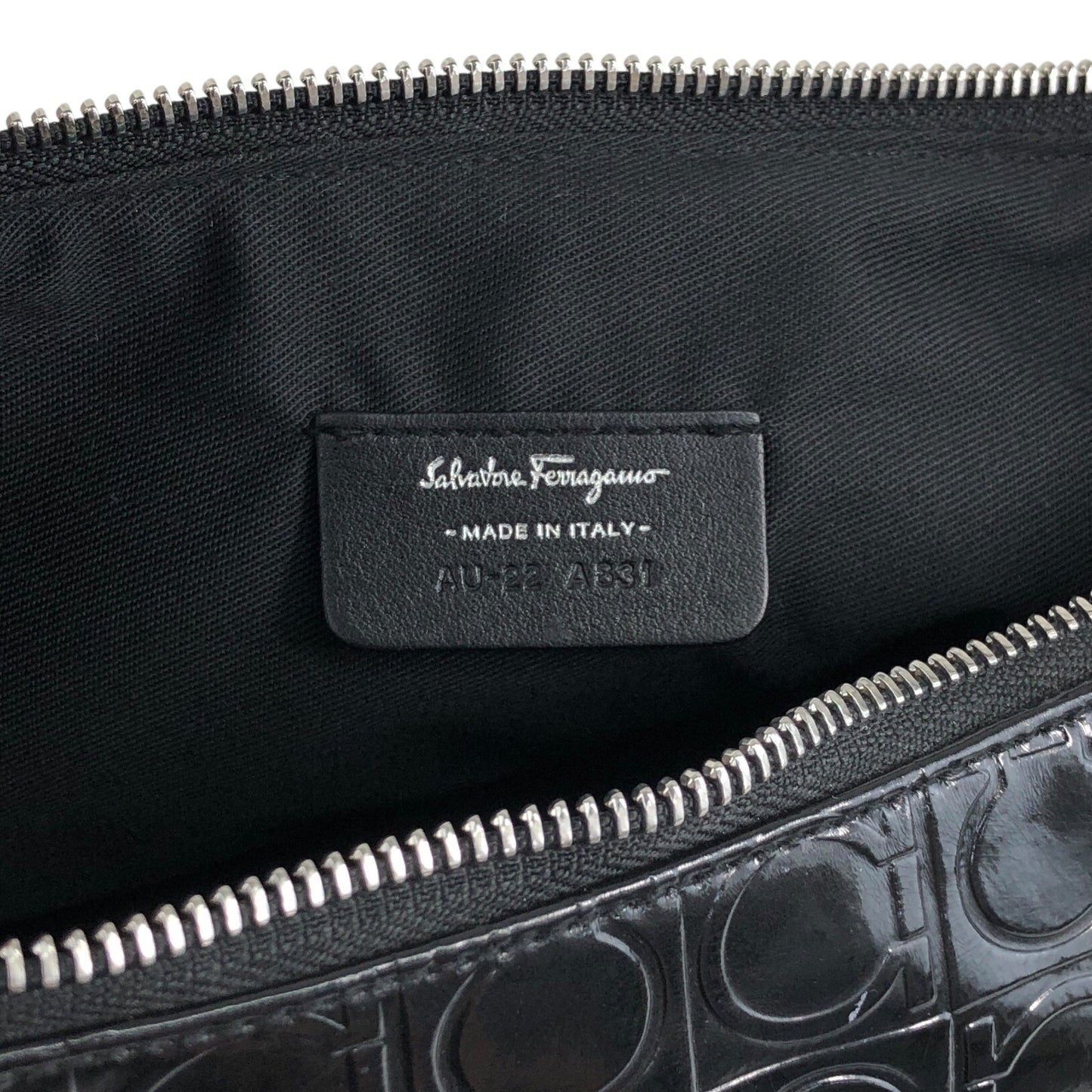 Salvatore Ferragamo Gancini Handbag Black Vintage 46khvf