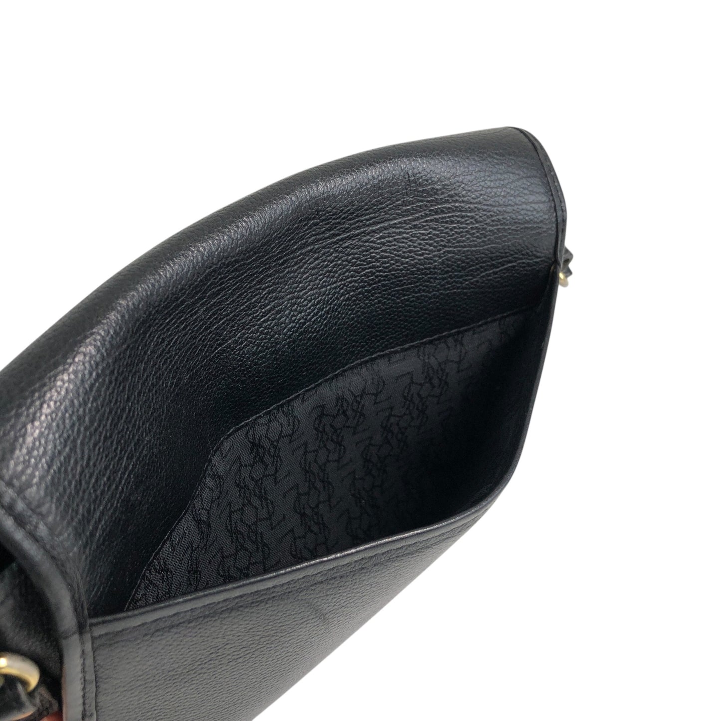 Yves Saint Laurent YSL Logo Flap Shoulder bag Black Vintage hrxn3f