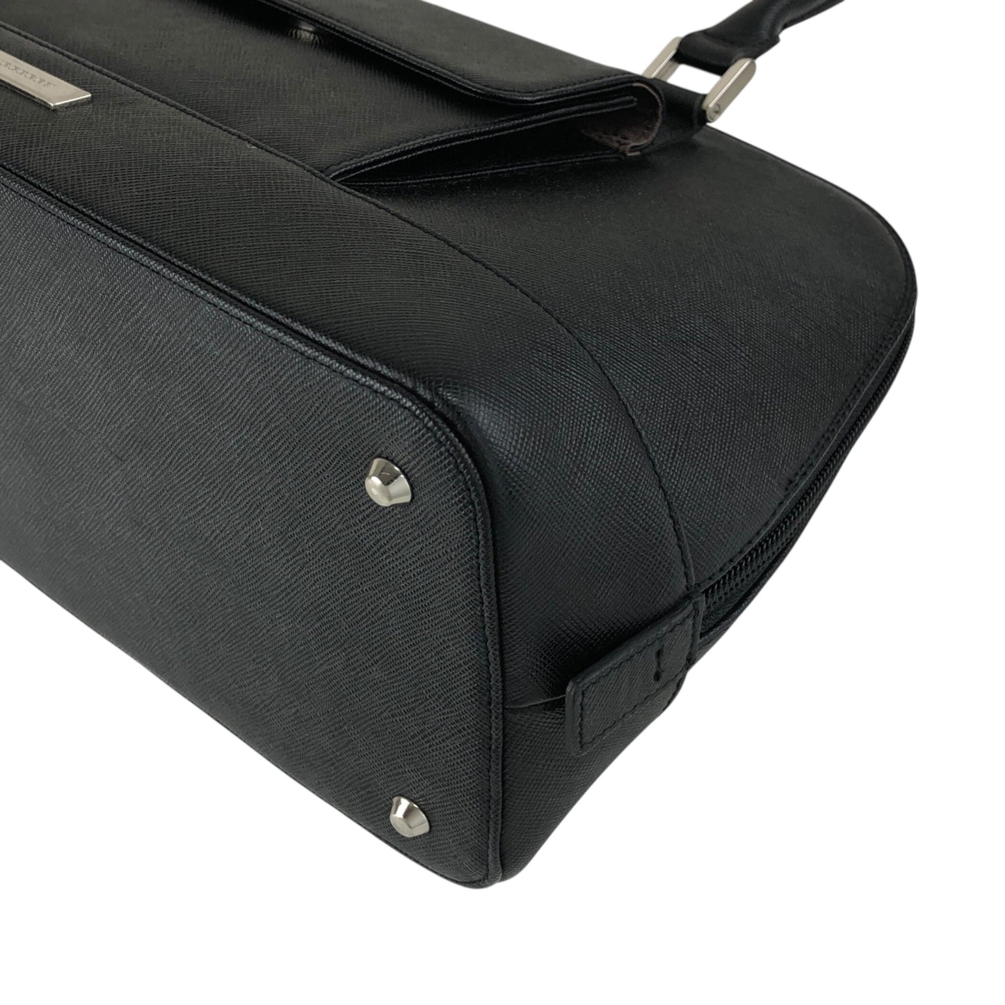 BURBERRY Front Pocket Handbag Black Vintage h2h7ny