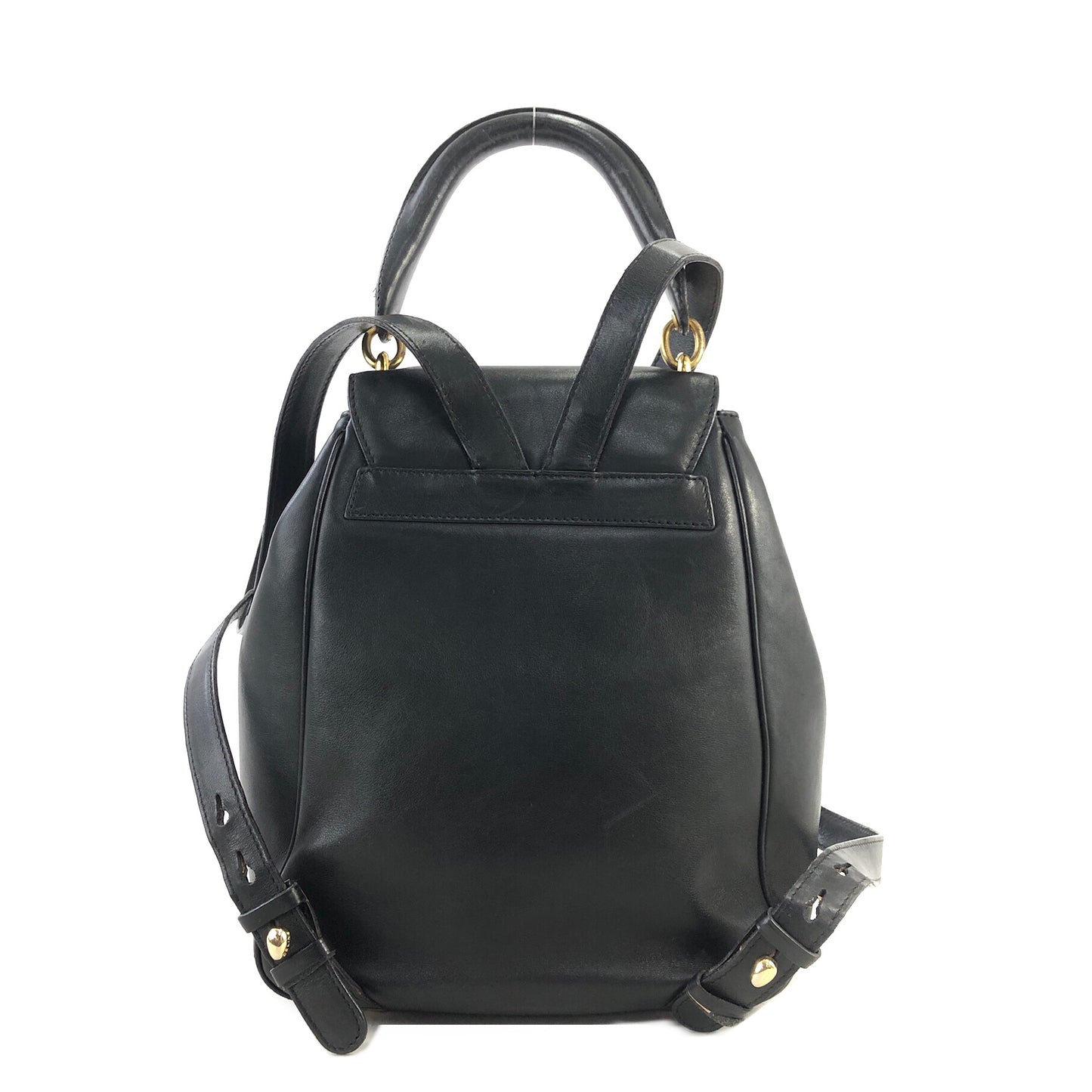 CELINE Starball Logo Leather Backpack Black Vintage jn25uf
