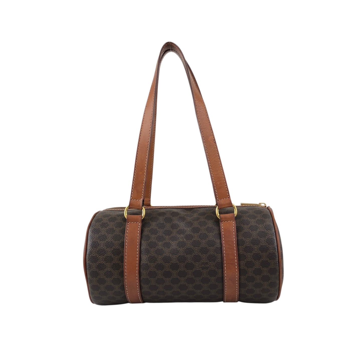 CELINE Macadam Blason Handbag Brown Vintage yfx88s