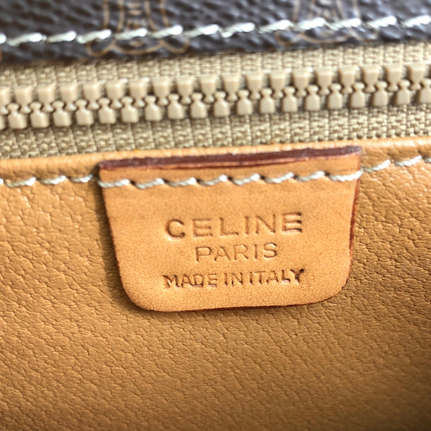 CELINE Macadam Front Buckle Shoulder bag Brown Vintage r3ukfi