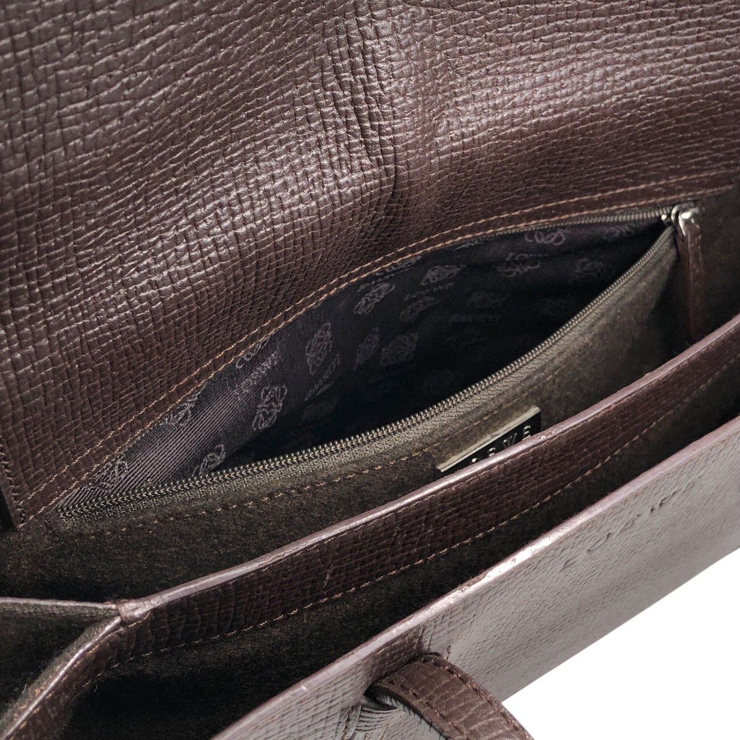 LOEWE Logo Embossed Handbag Brown Vintage zfvfp7