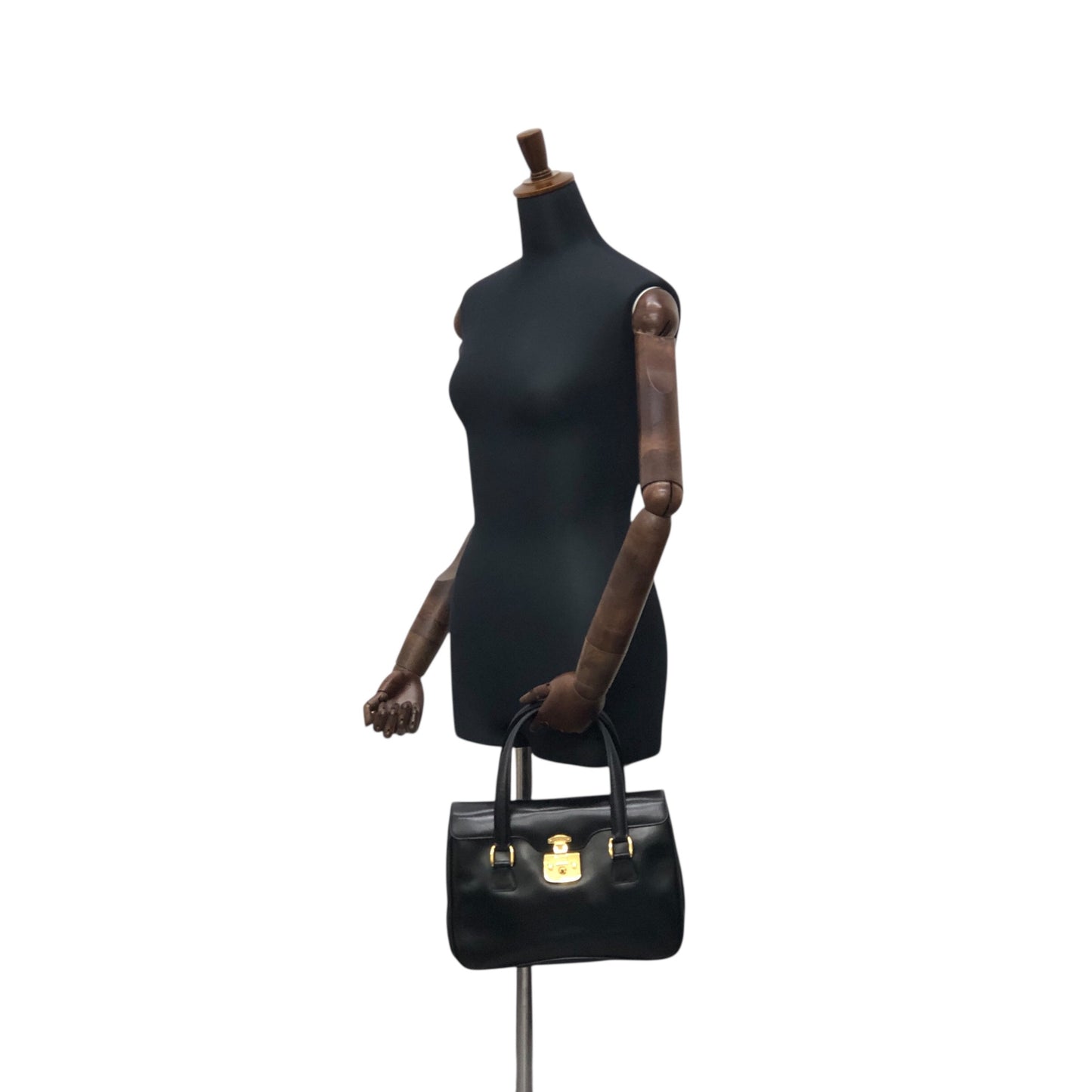 GUCCI Handbag Black Vintage as68jk