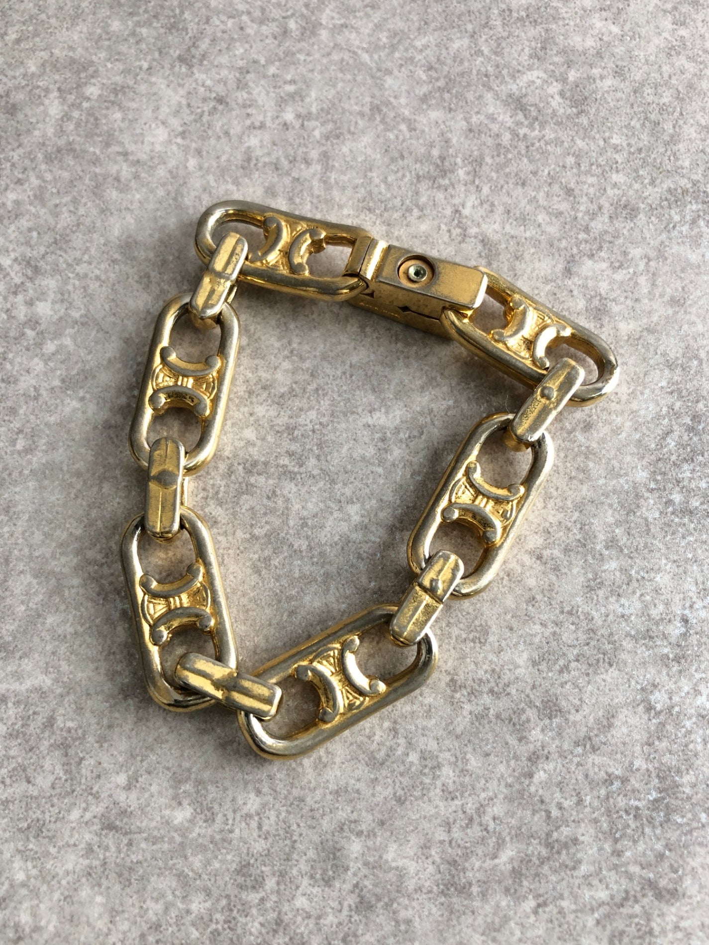 CELINE Triomphe Bracelet Gold Vintage 8z3fdy