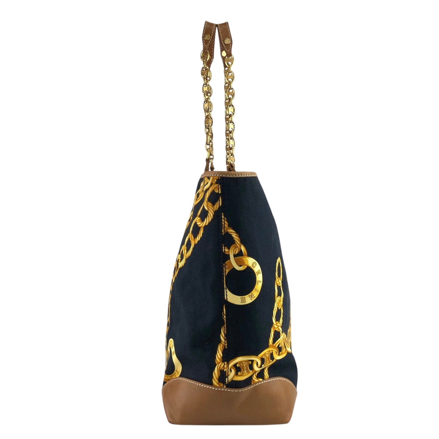 CELINE Blason Chain Shoulder bag Totebag Black Vintage vskgie