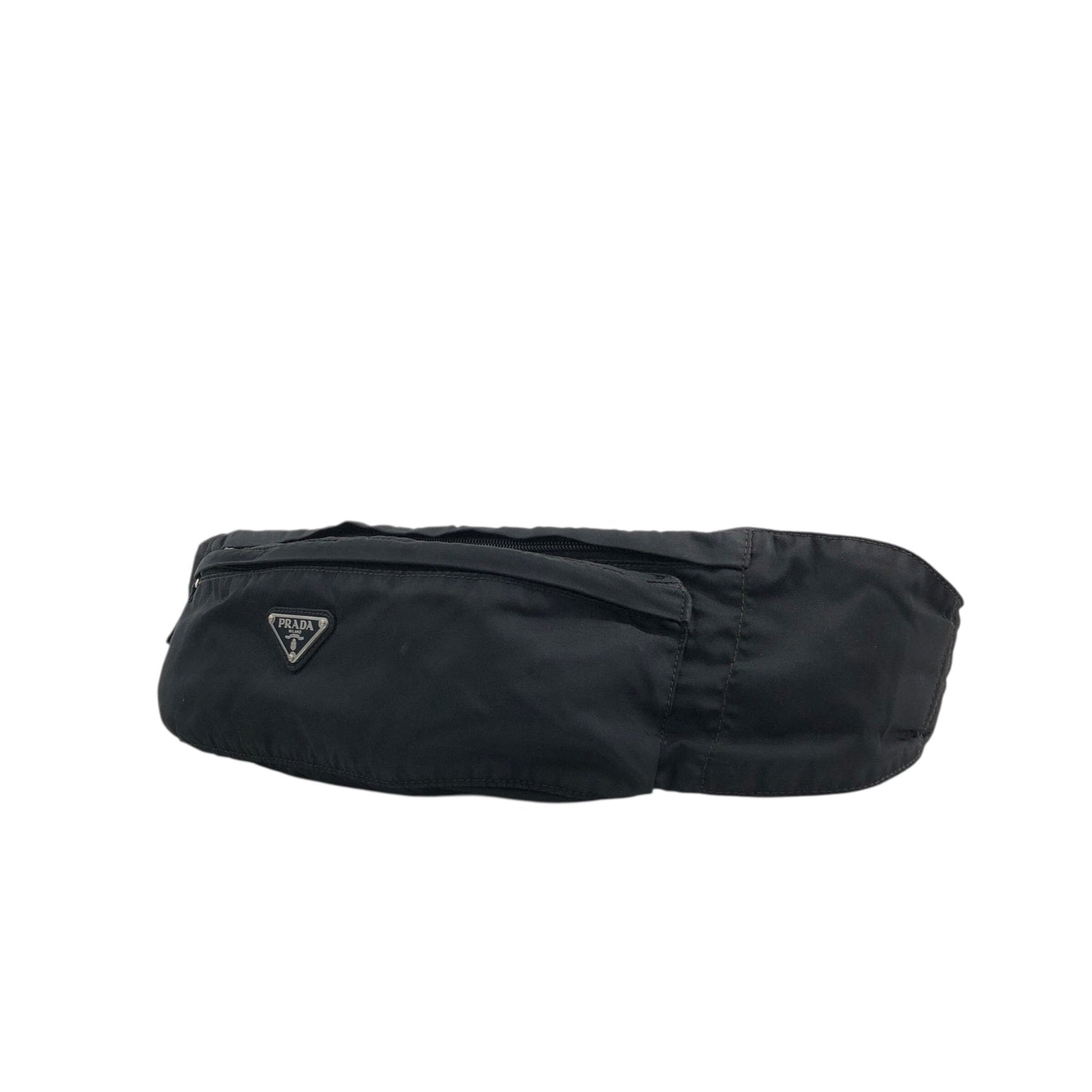 PRADA Tessuto Triangle Logo Sling bag Black Vintage fa4d62