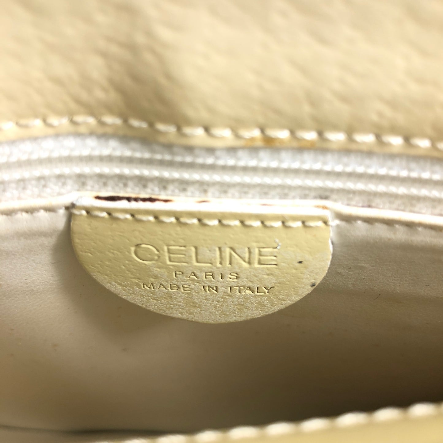 CELINE Circle Logo Shoulder bag White Vintage vxg2uf