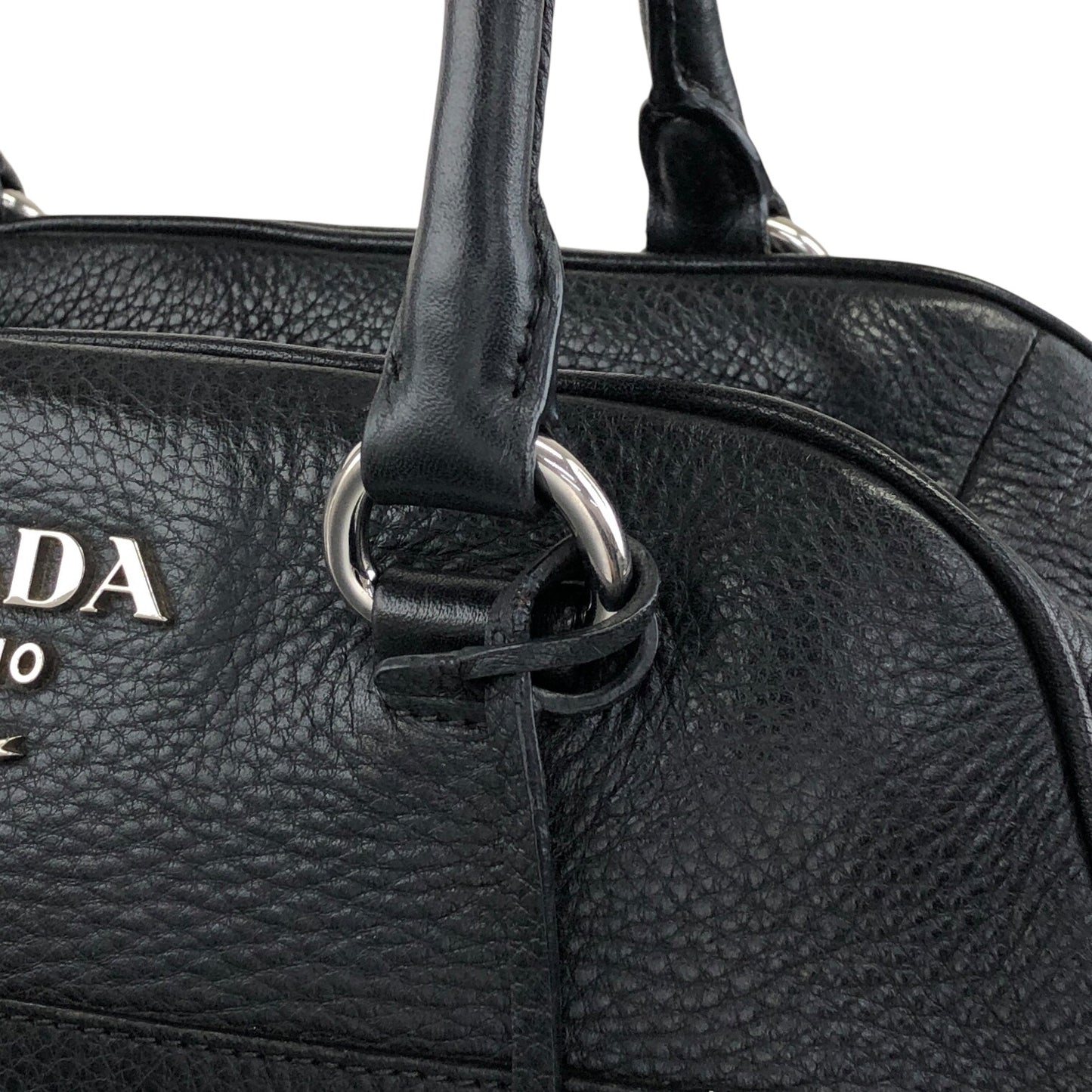 PRADA Logo Two-way Boston bag Shoulder bag Black Vintage sgghkm
