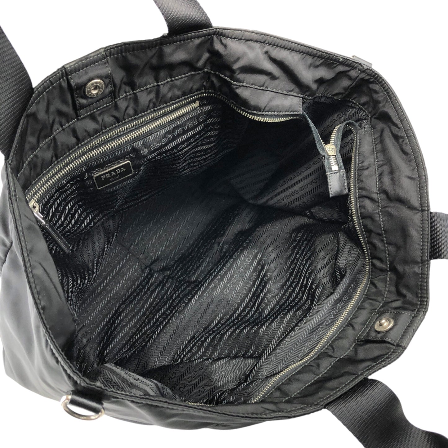 PRADA Triangle Logo Two-way Handbag Shoulder bag Black Vintage 5t57j2