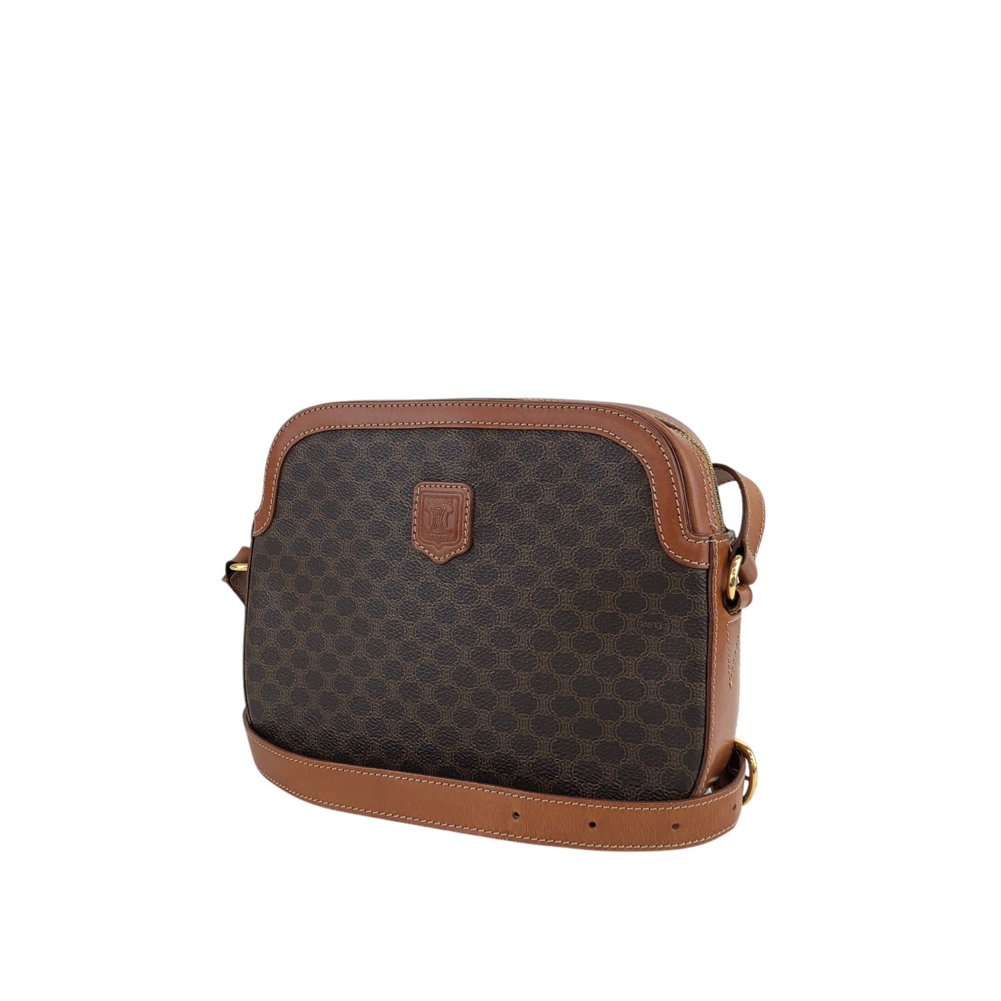 CELINE Macadam Blason Shoulder bag Brown Vintage w3e78d