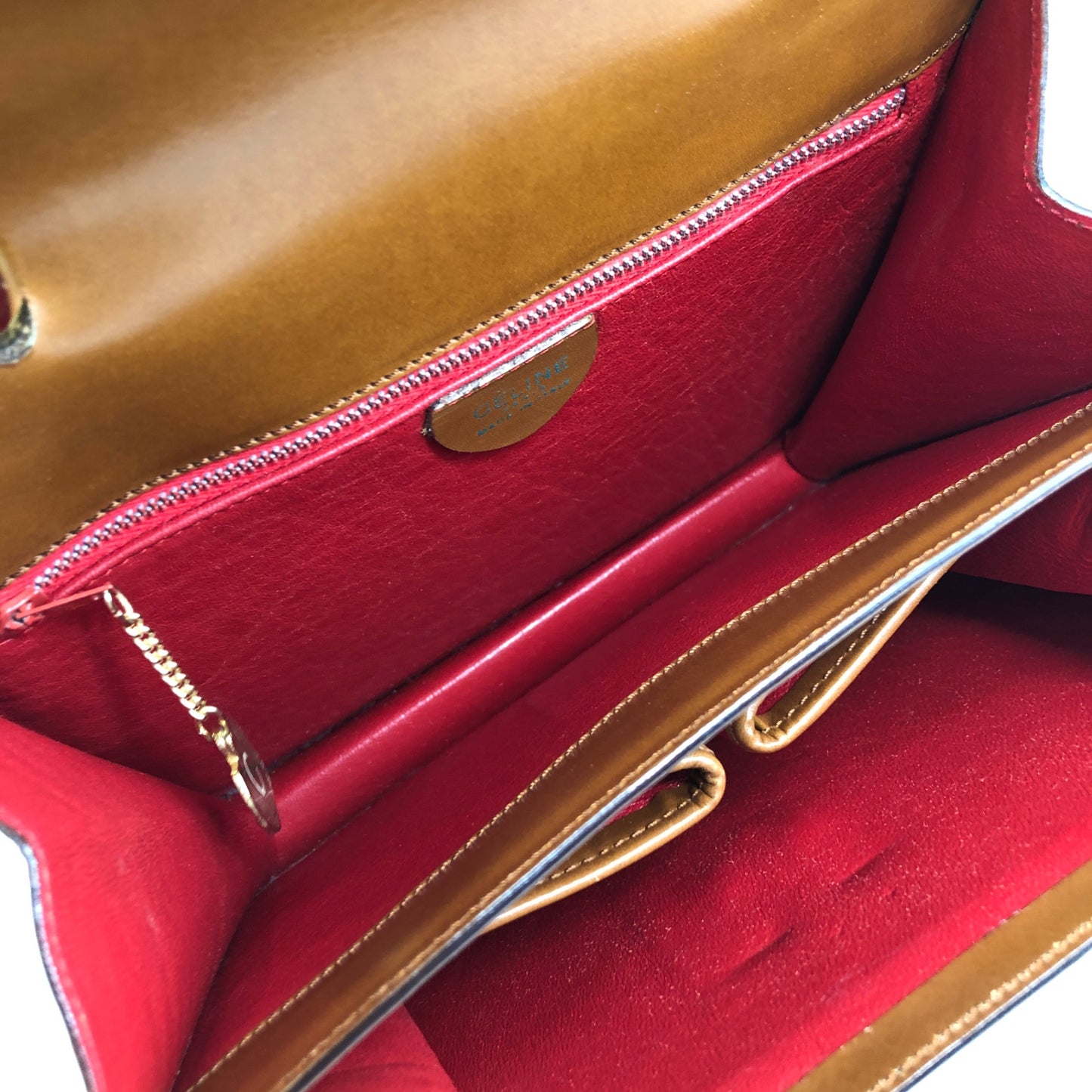 CELINE Horse Bit Handbag Brown Vintage w8t6ny