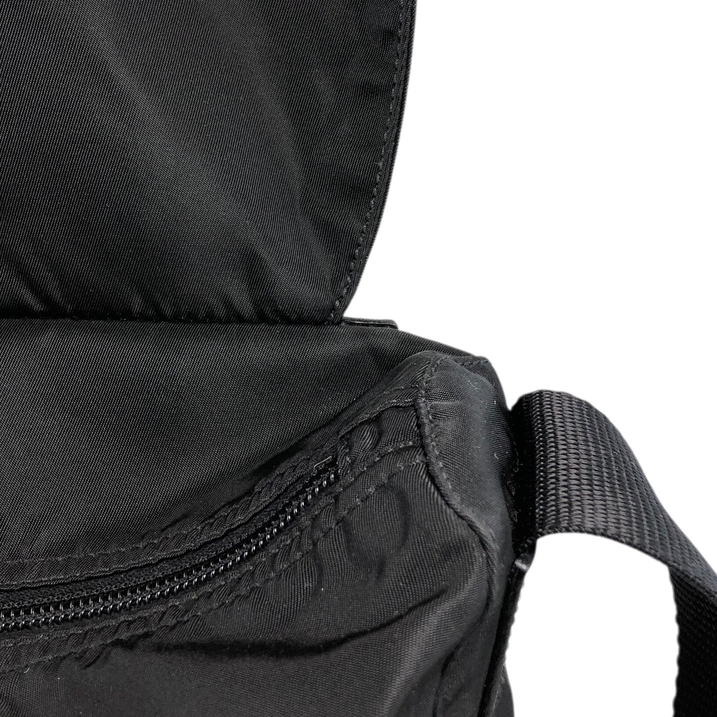 PRADA Tessuto Triangle Logo Shoulder bag Black Vintage wm6a24