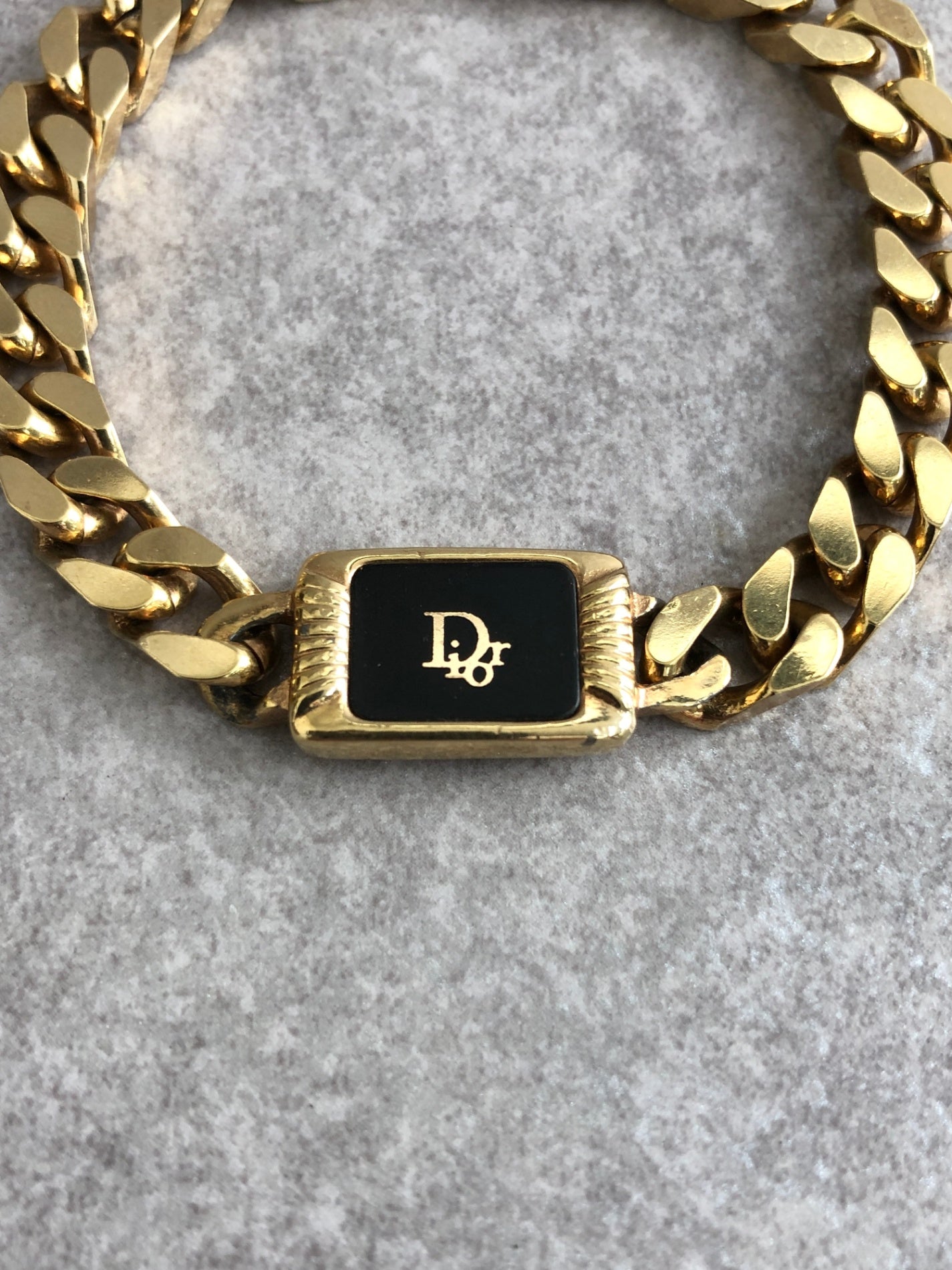 Christian Dior Logo Bracelet Gold Vintage piazzv