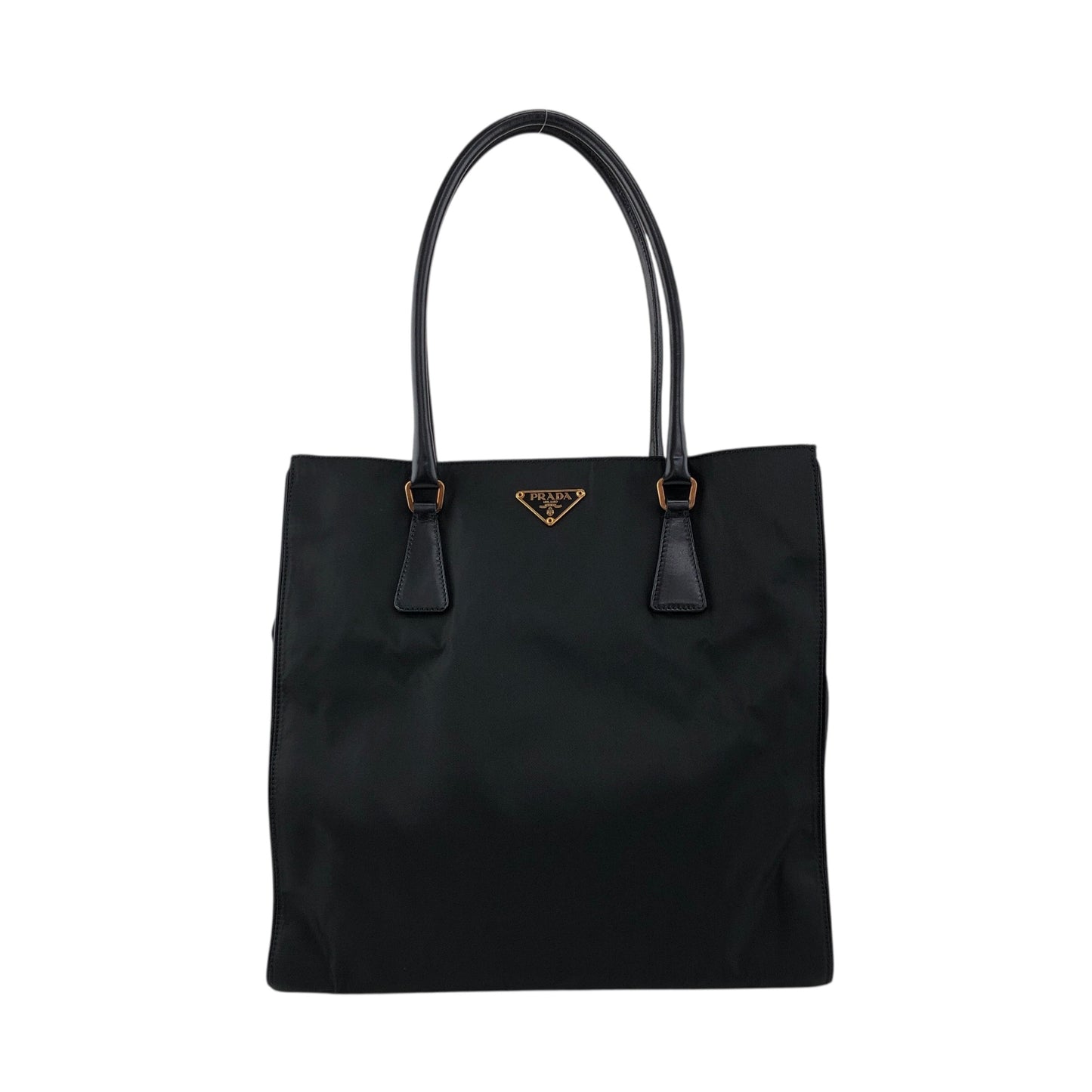 PRADA Tessuto Triangle Logo Totebag Black Vintage hp25fh