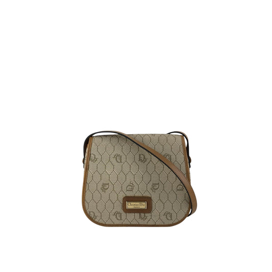 Christian Dior Honeycomb Pattern Logo Small Shoulder bag Beige Vintage wemn3x