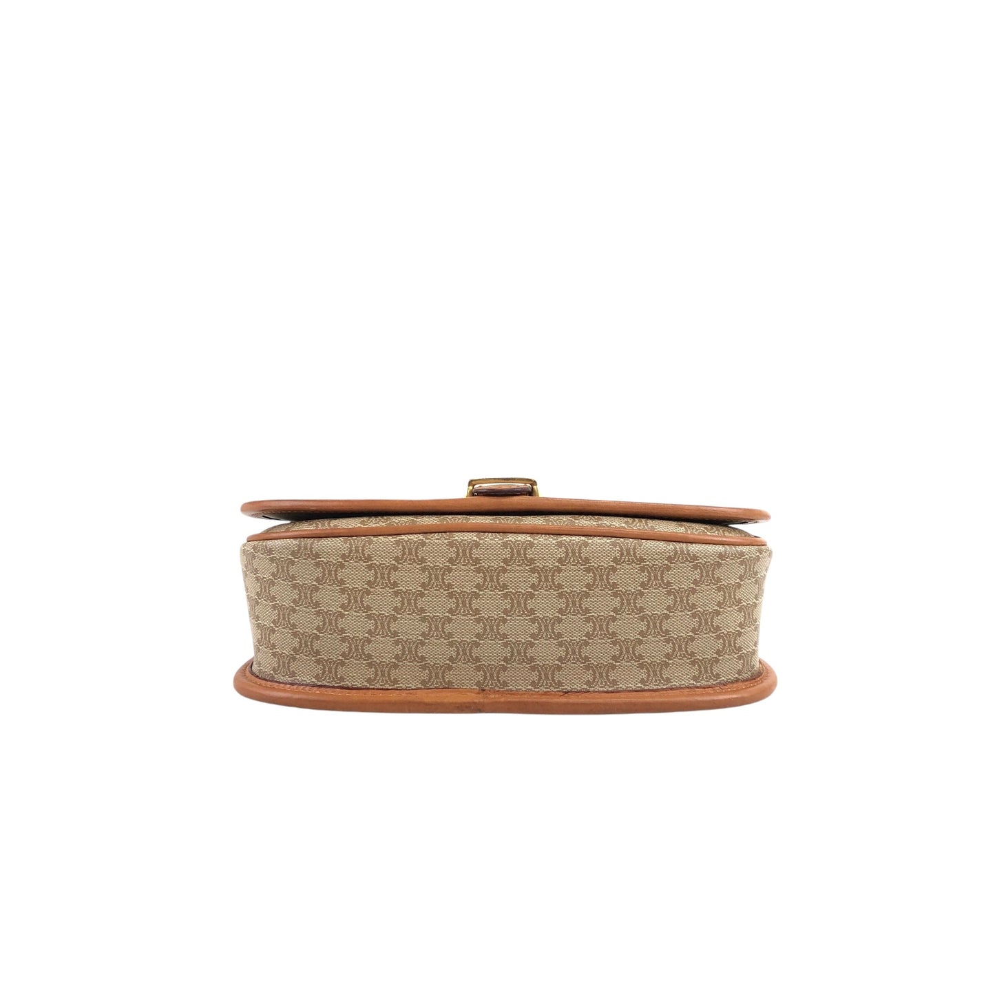CELINE Macadam Front Buckle Shoulder bag Beige Vintage t3xmcc