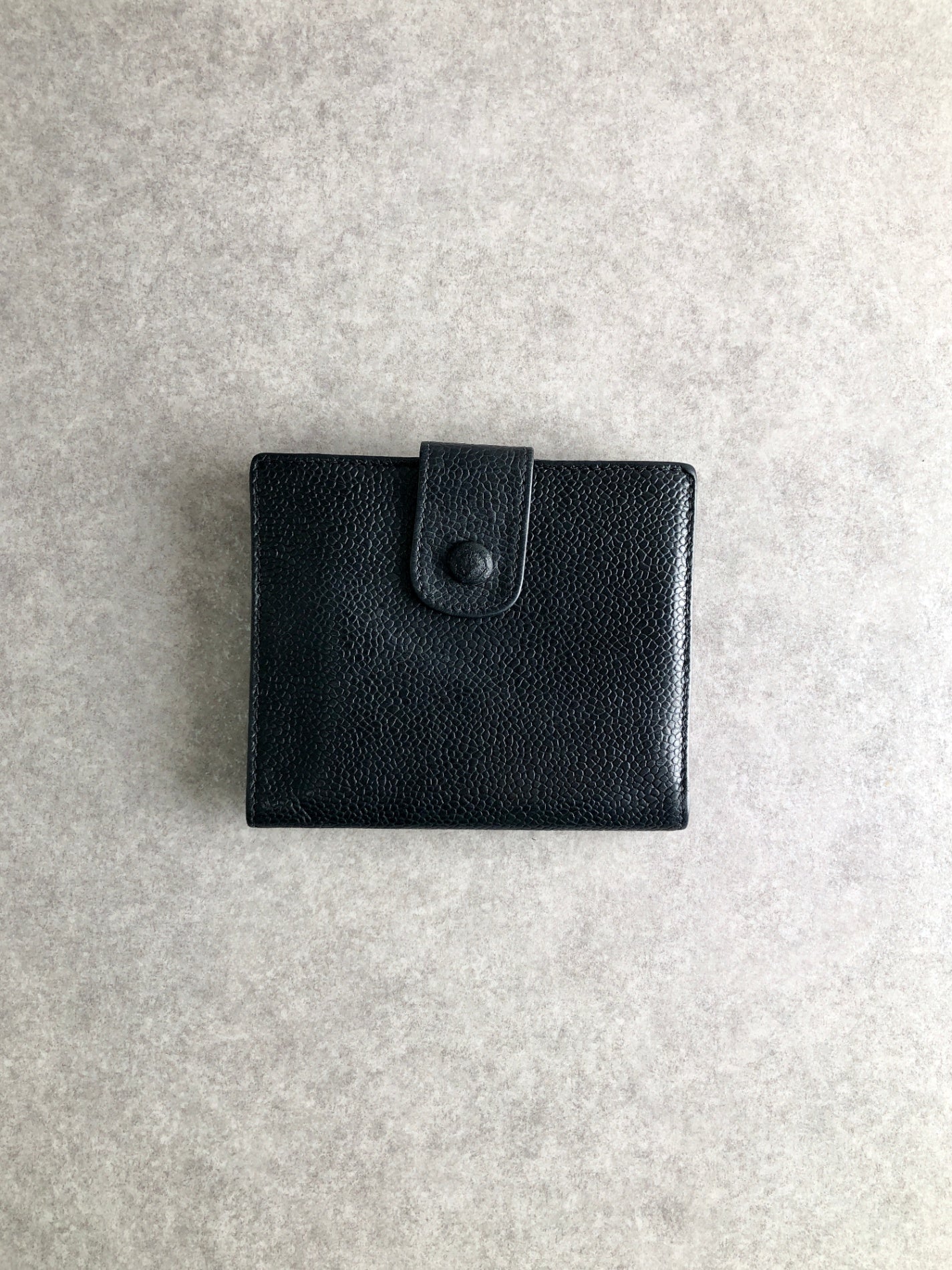 CHANEL Coco Mark 折疊皮夾 黑色復古 twdca6