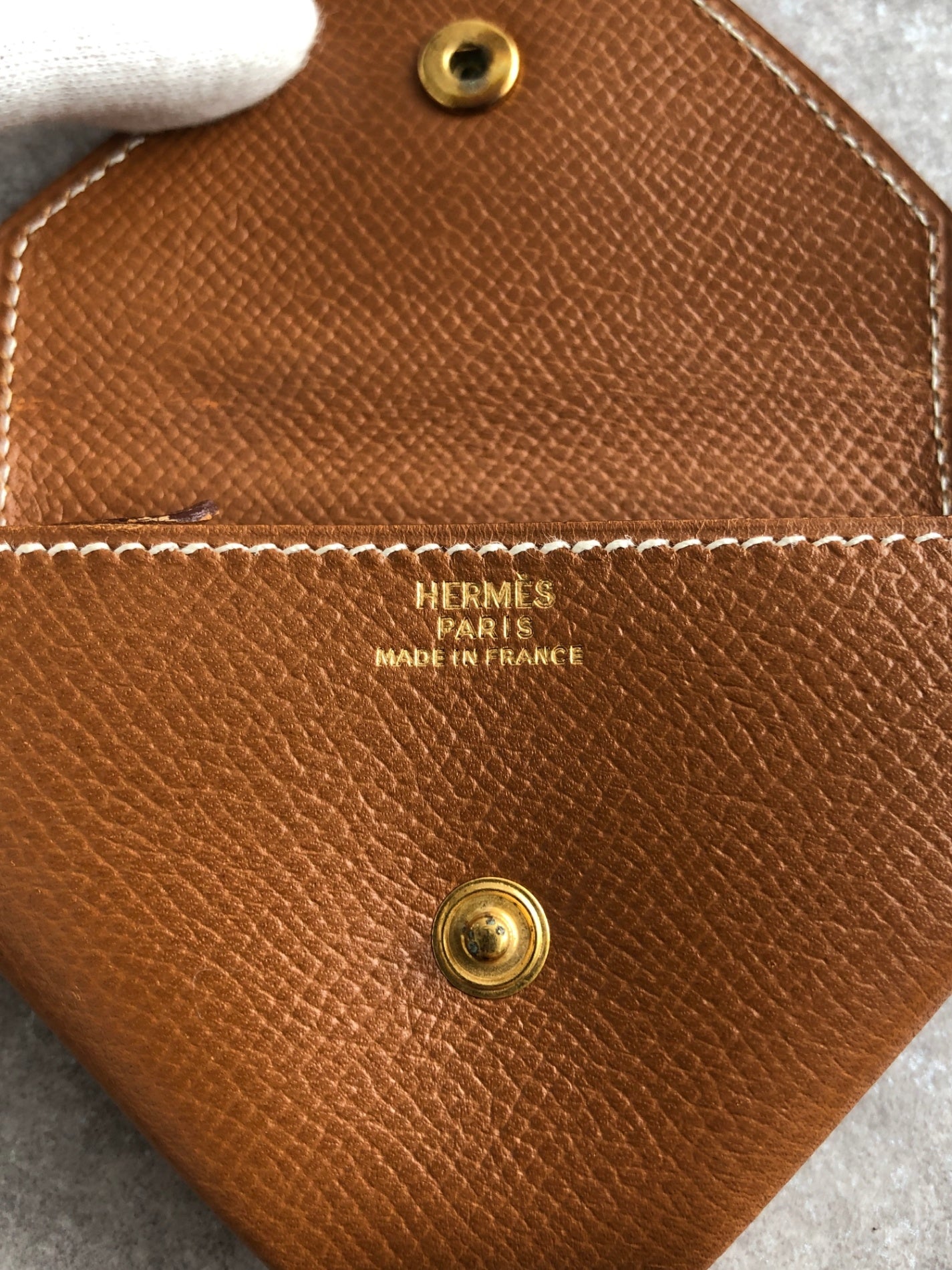 HERMES Coin Purse Brown Vintage ujtgvd