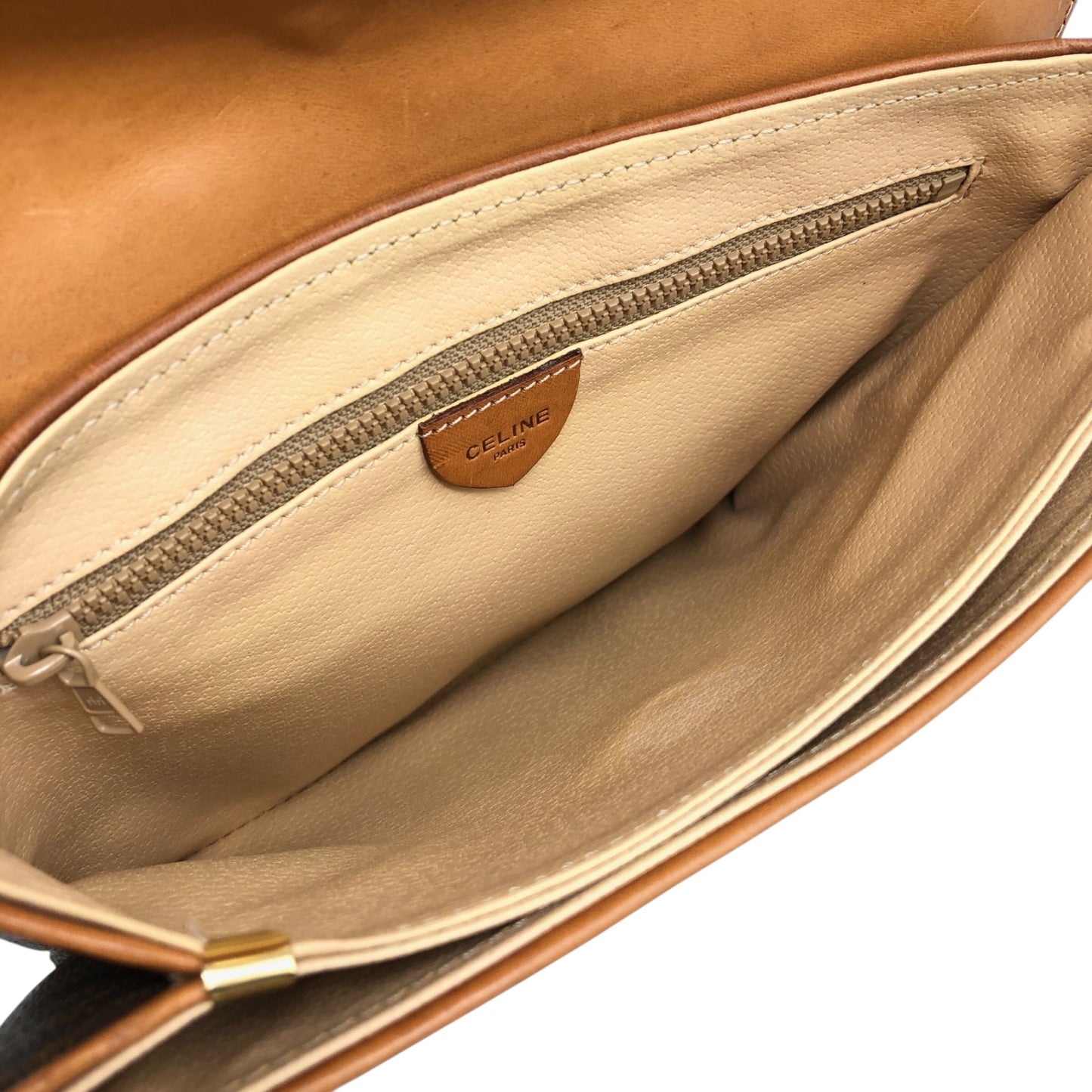 CELINE Macadam Blason Shoulder bag Brown Vintage 2c4duy